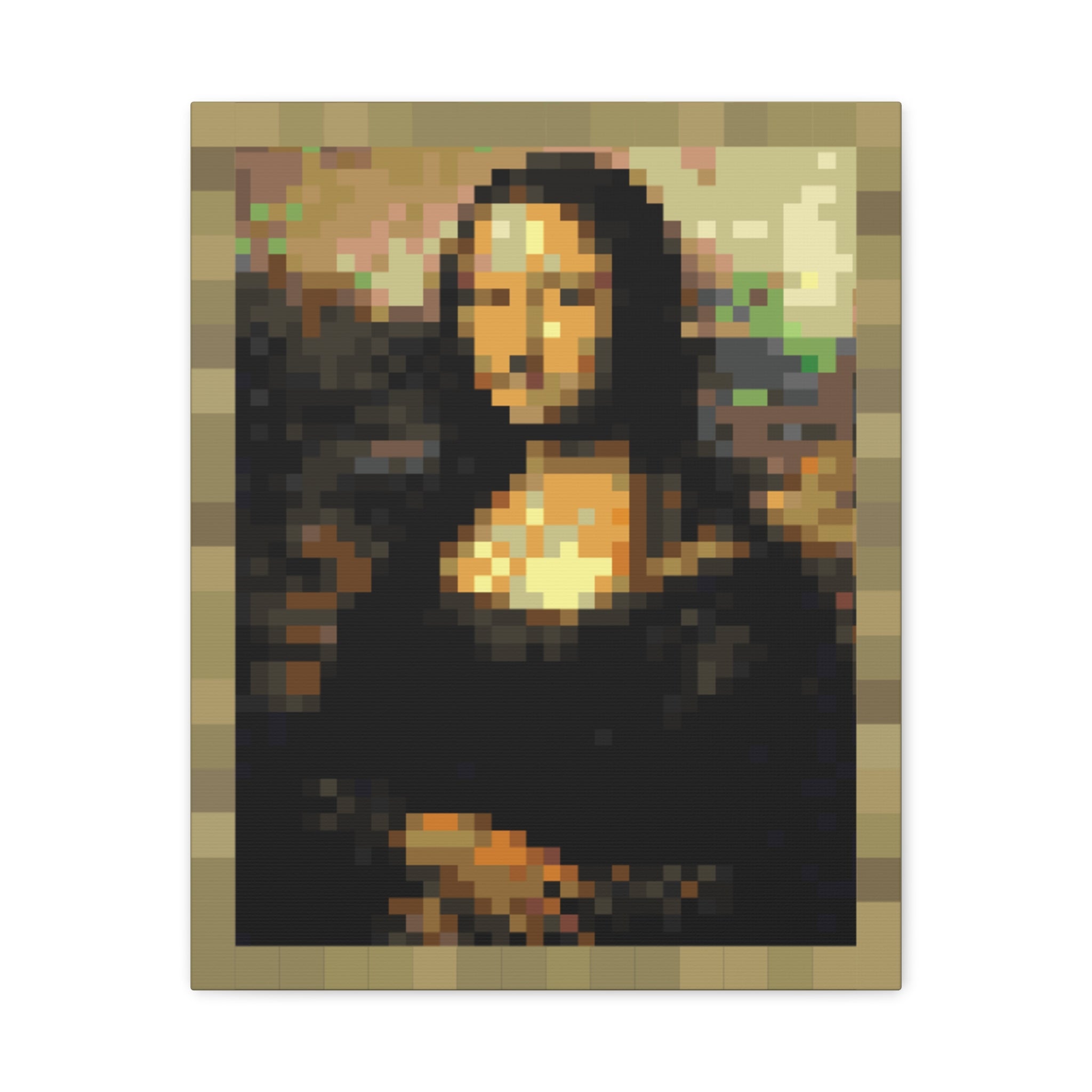 Mona Lisa Pixel-Style Matte Canvas Print