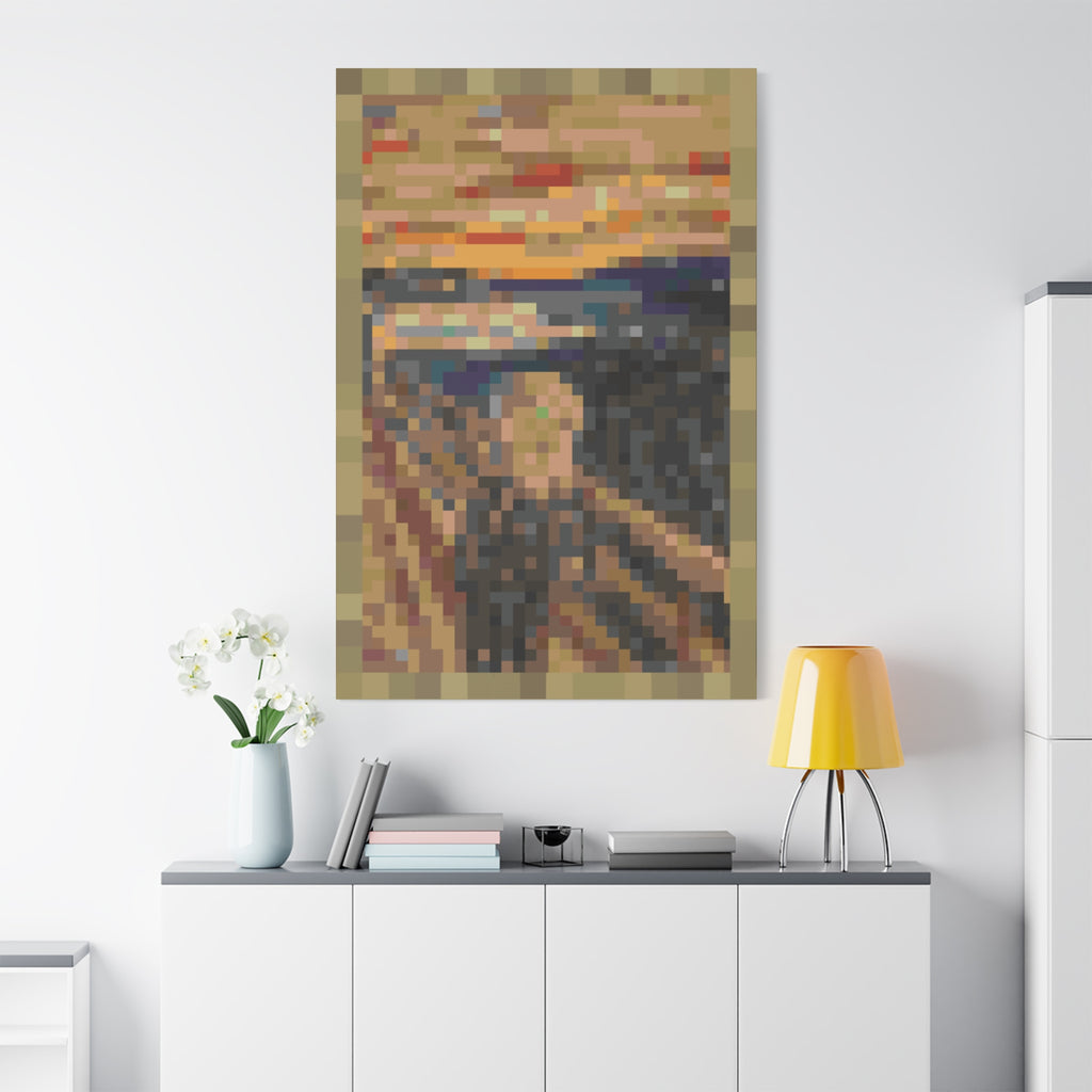 The Scream Pixel-Style Matte Canvas Print