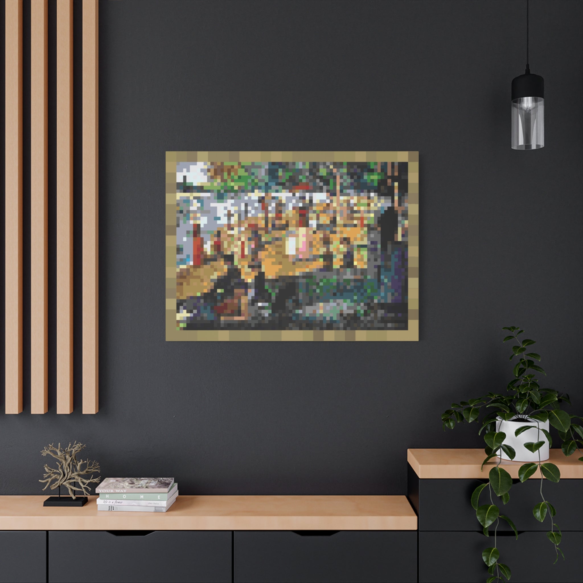 Sunday Afternoon on the Island Pixel-Style Matte Canvas Print