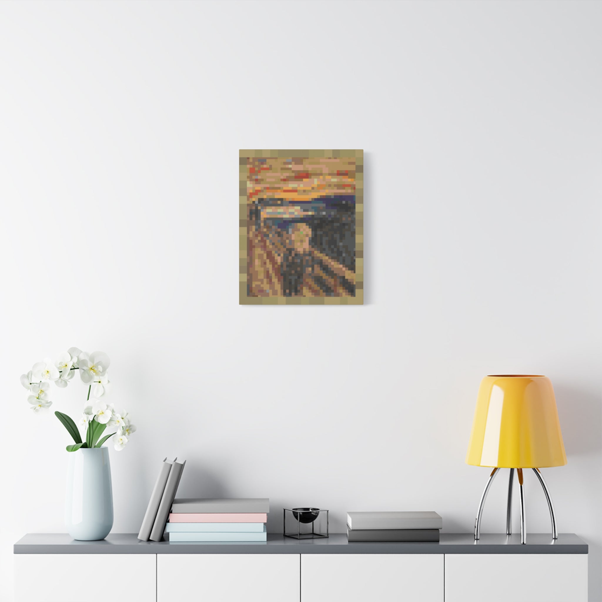 The Scream Pixel-Style Matte Canvas Print