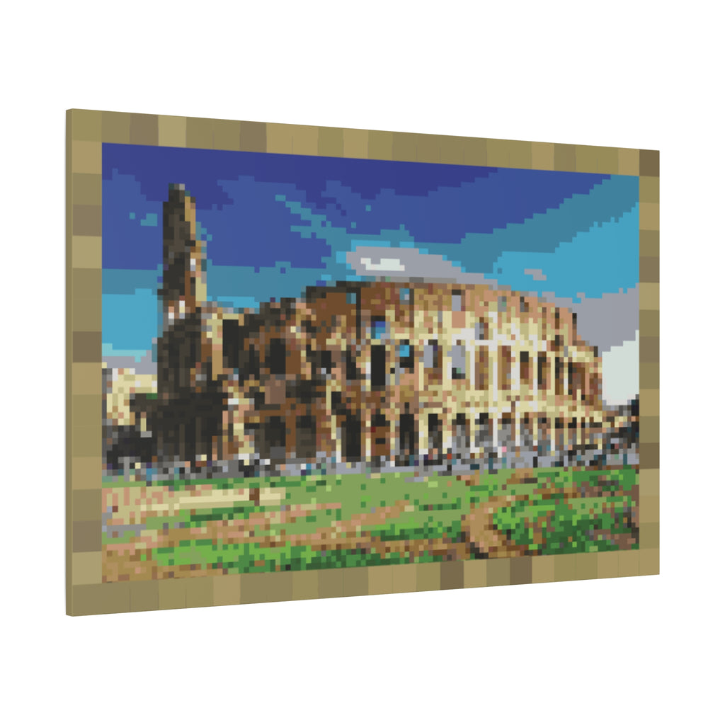 Colosseum Pixel-Style Matte Canvas Print