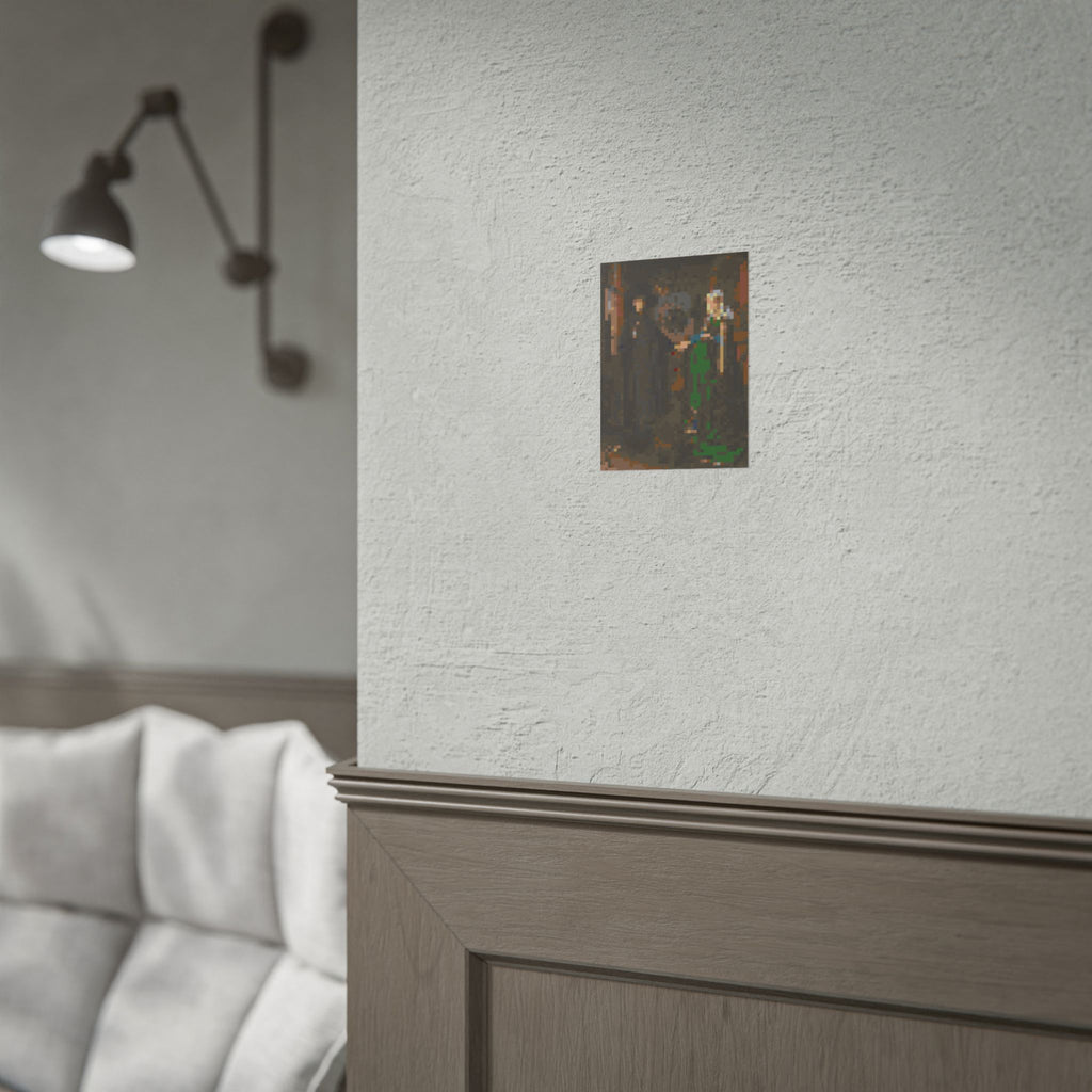 The Arnolfini Portrait Pixel-Style Rolled Art Print