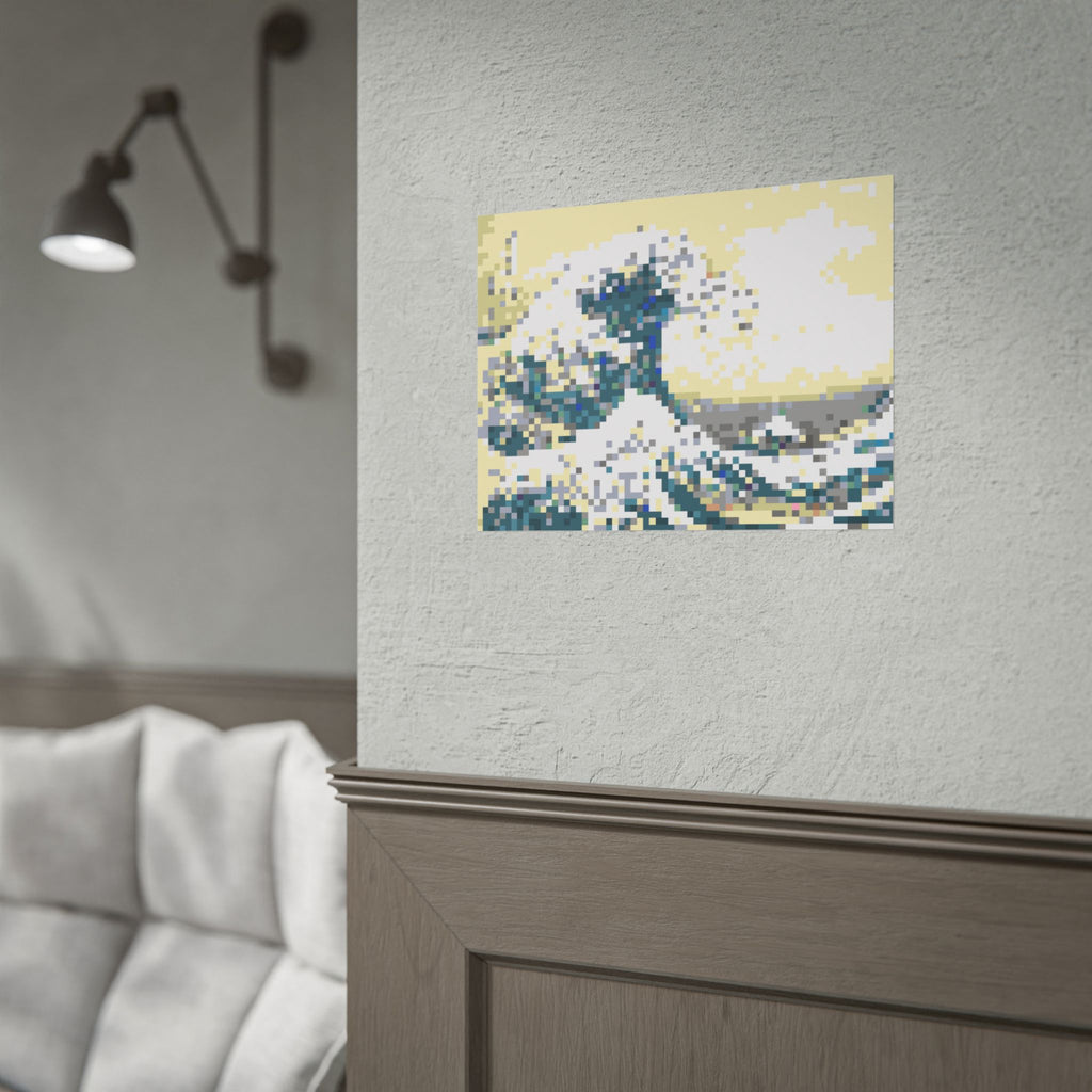 The Great Wave Pixel-Style Rolled Art Print