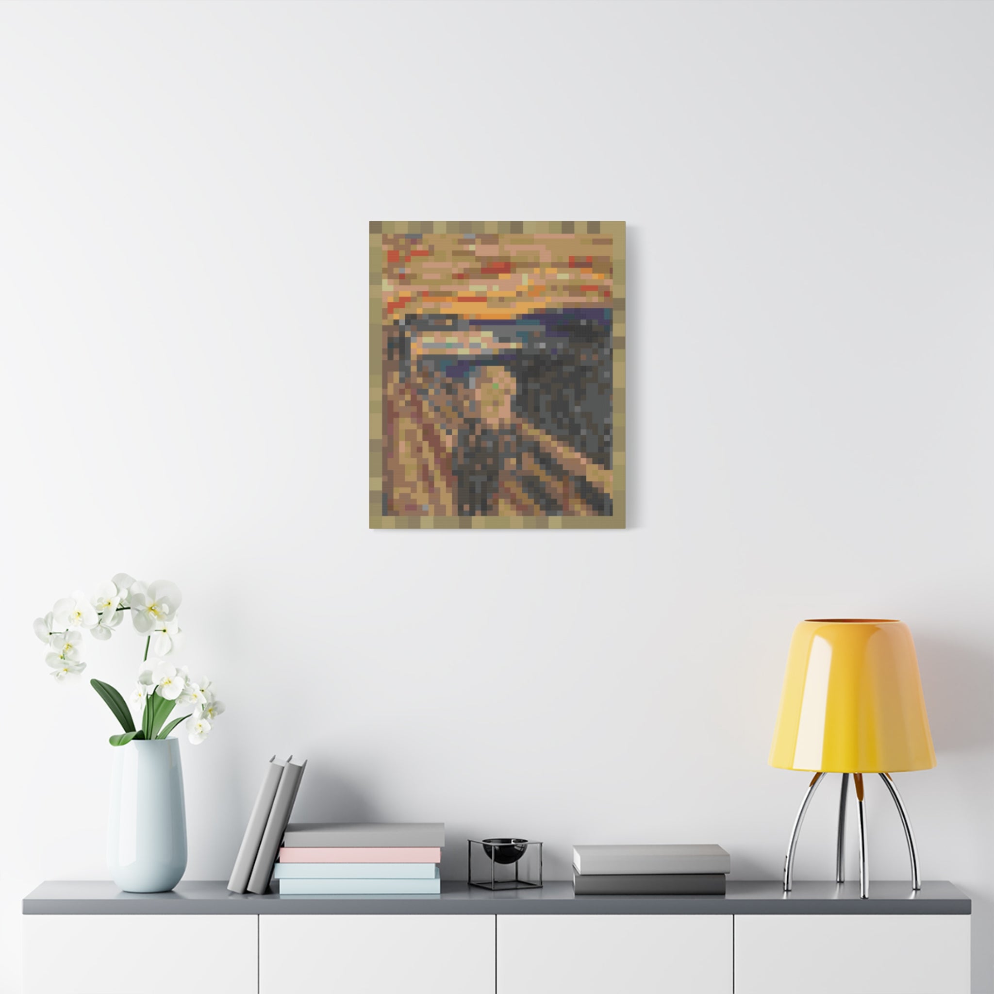 The Scream Pixel-Style Matte Canvas Print