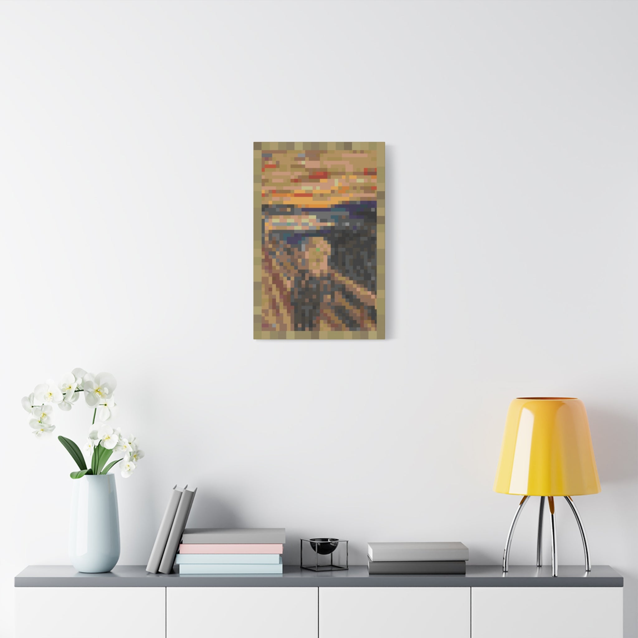 The Scream Pixel-Style Matte Canvas Print