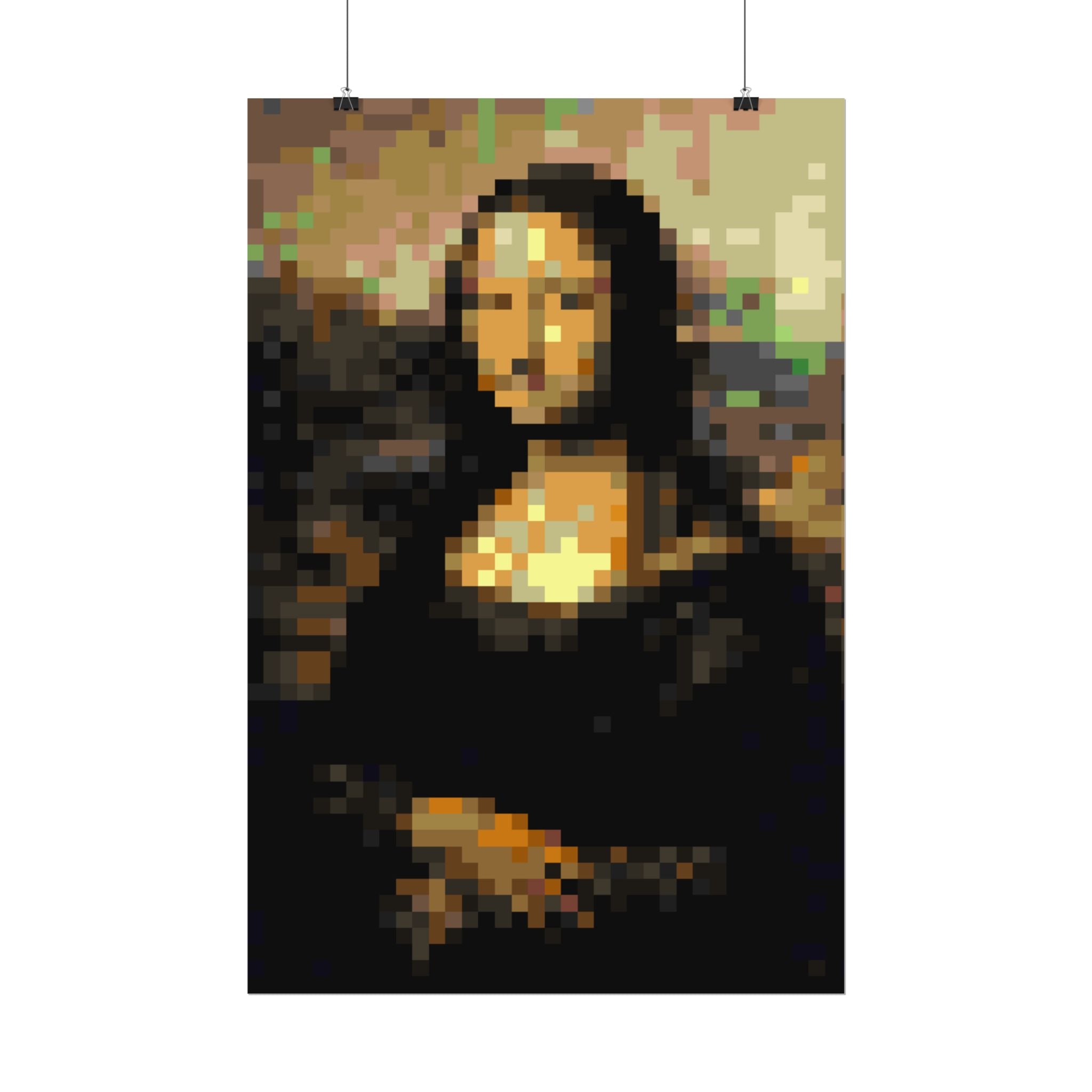 Mona Lisa Pixel-Style Rolled Art Print