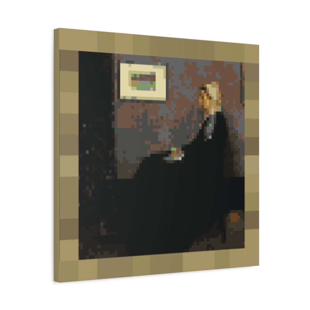 Whistler's Mother Pixel-Style Matte Canvas Print