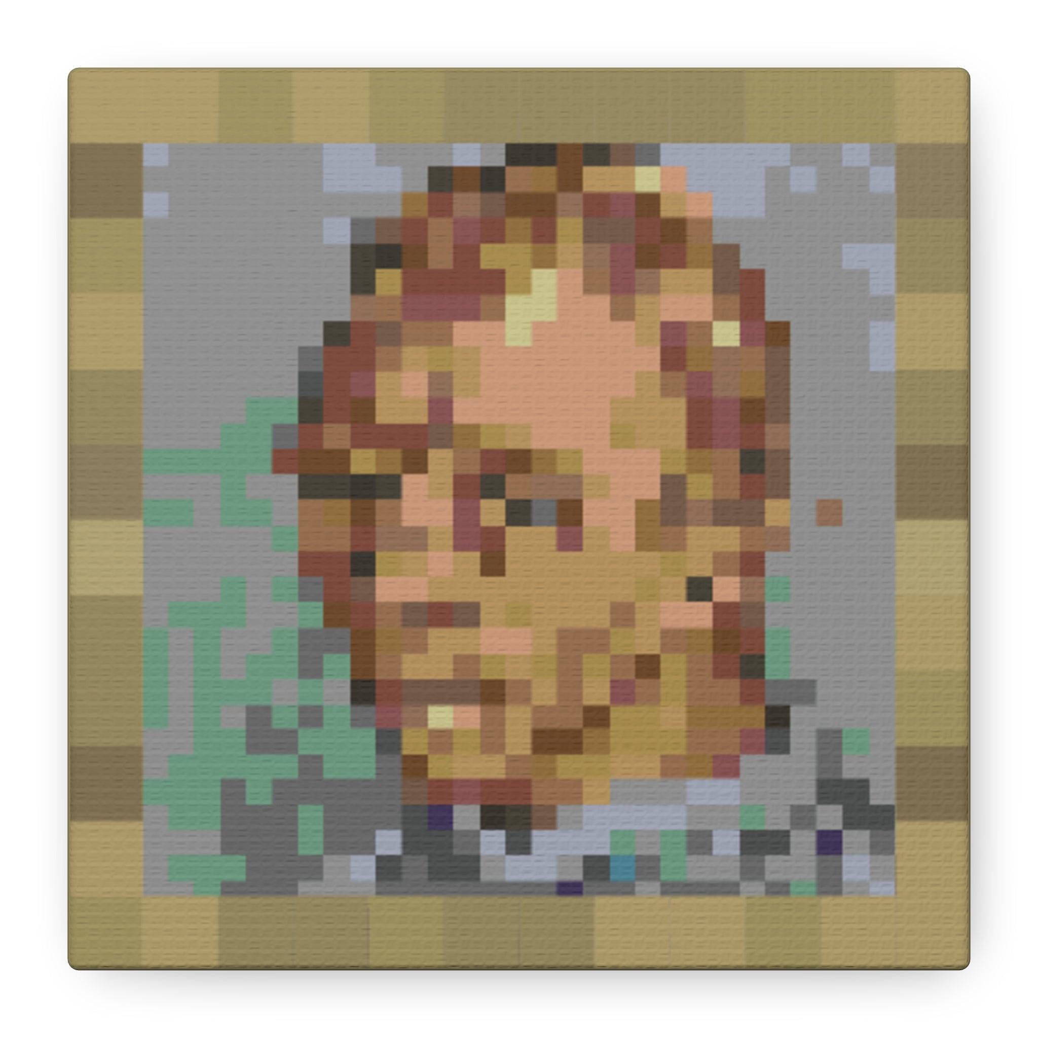 L'artiste Sans Barbe Pixel-Style Matte Canvas Print
