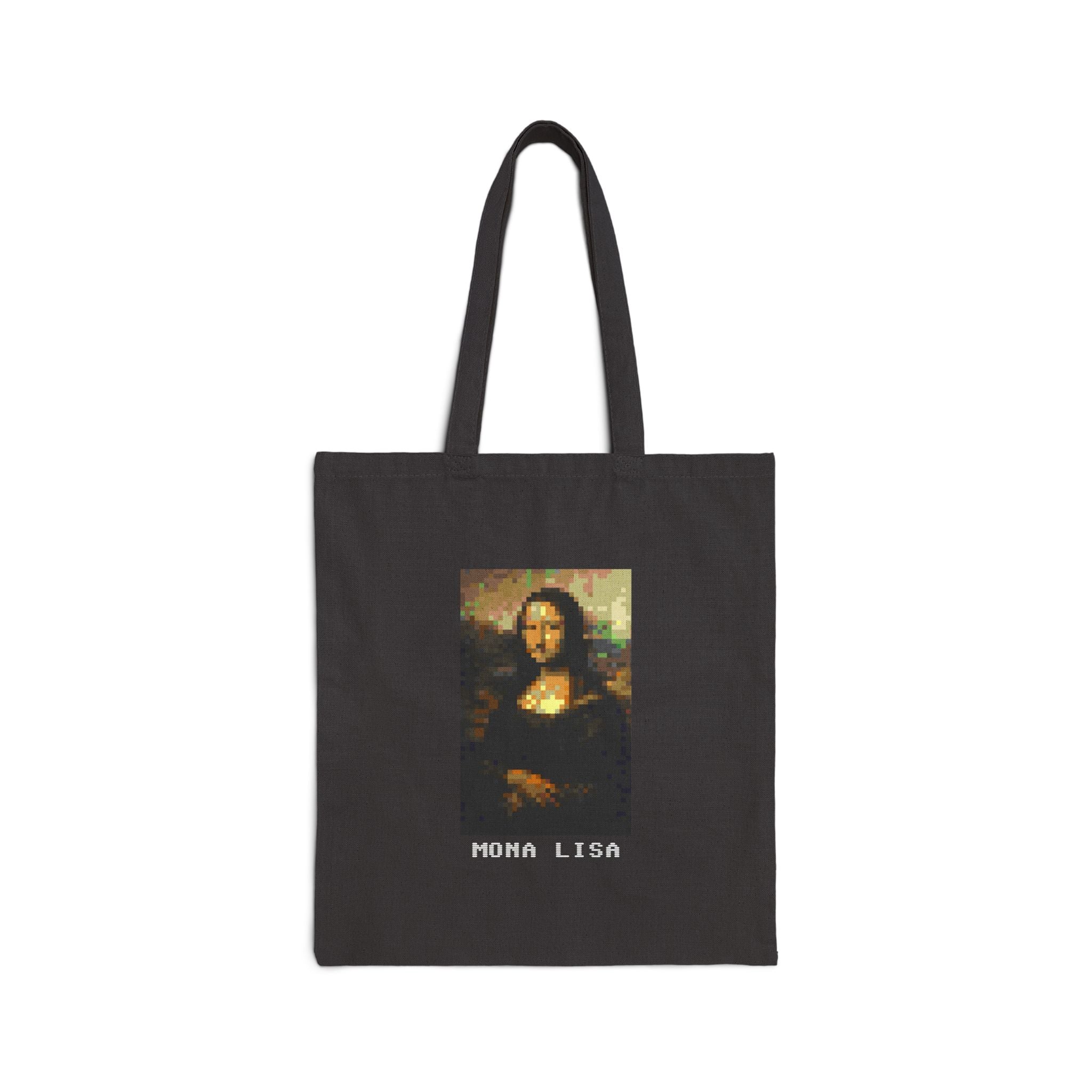 The Mona Lisa Pixel Art Tote Bag — Famous Artwork Canvas Tote