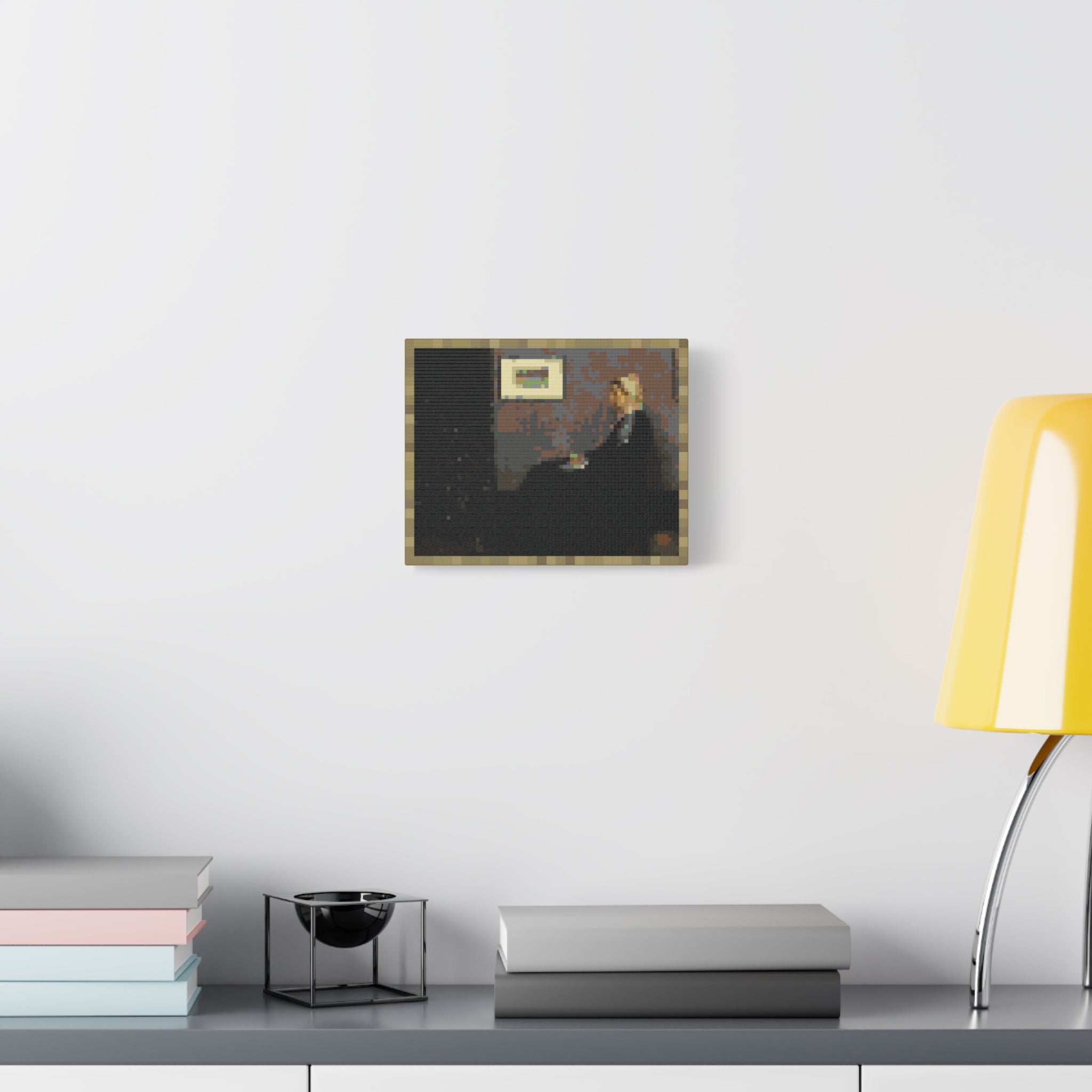 Whistler's Mother Pixel-Style Matte Canvas Print