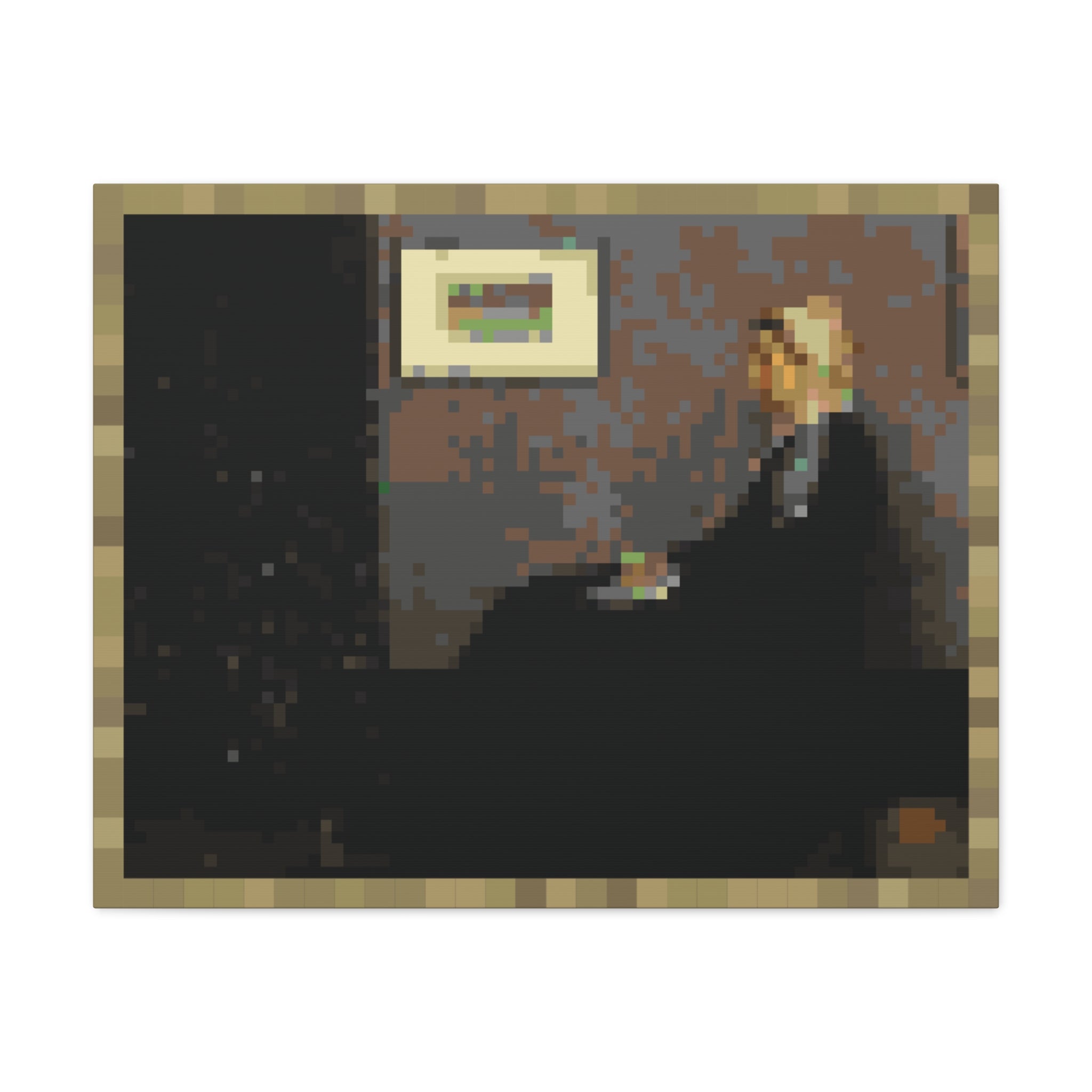 Whistler's Mother Pixel-Style Matte Canvas Print