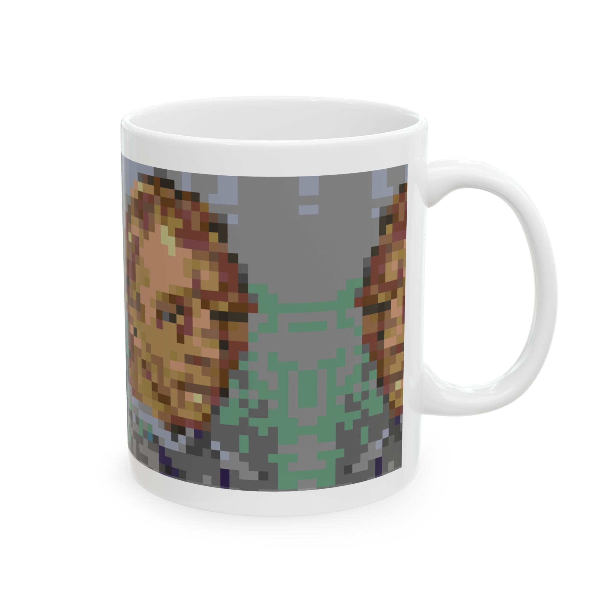 L'artiste Sans Barbe Pixel-Style Ceramic Mug (11oz/15oz)