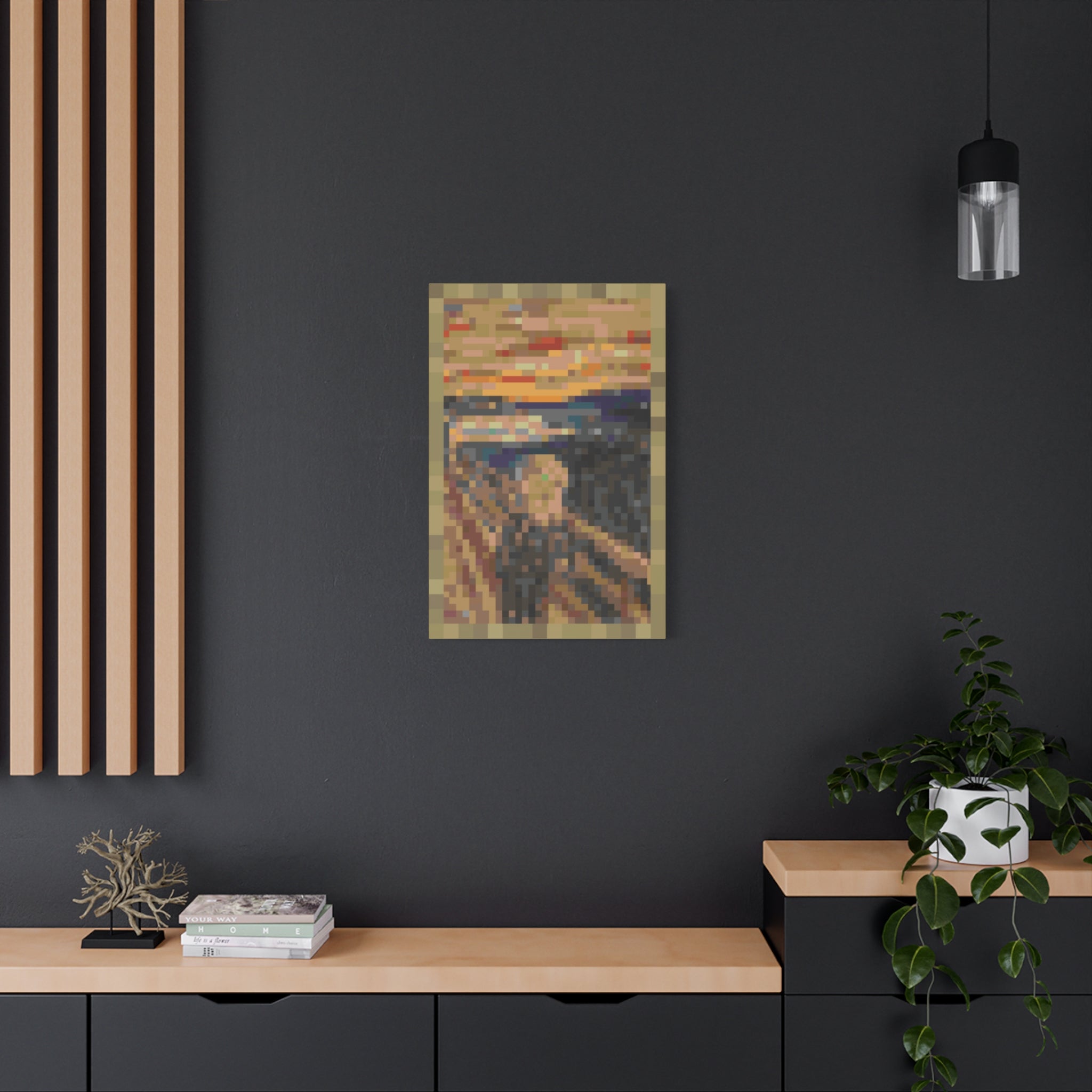 The Scream Pixel-Style Matte Canvas Print