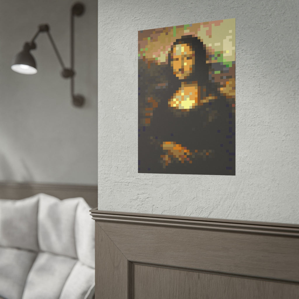 Mona Lisa Pixel-Style Rolled Art Print