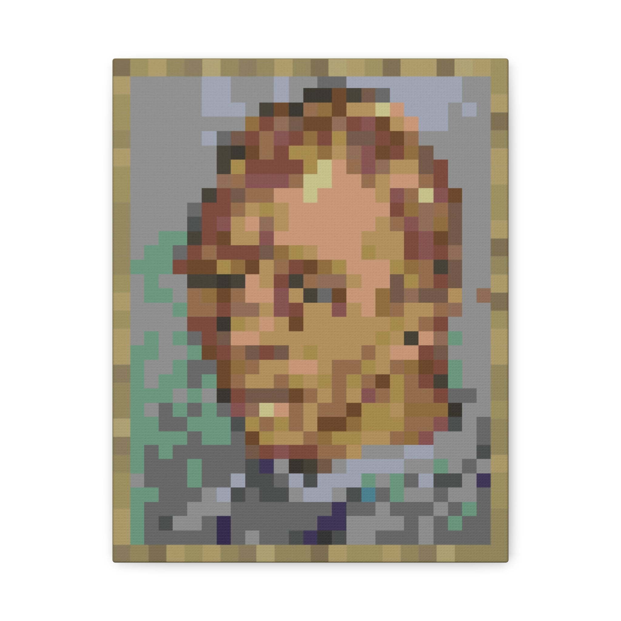 L'artiste Sans Barbe Pixel-Style Matte Canvas Print