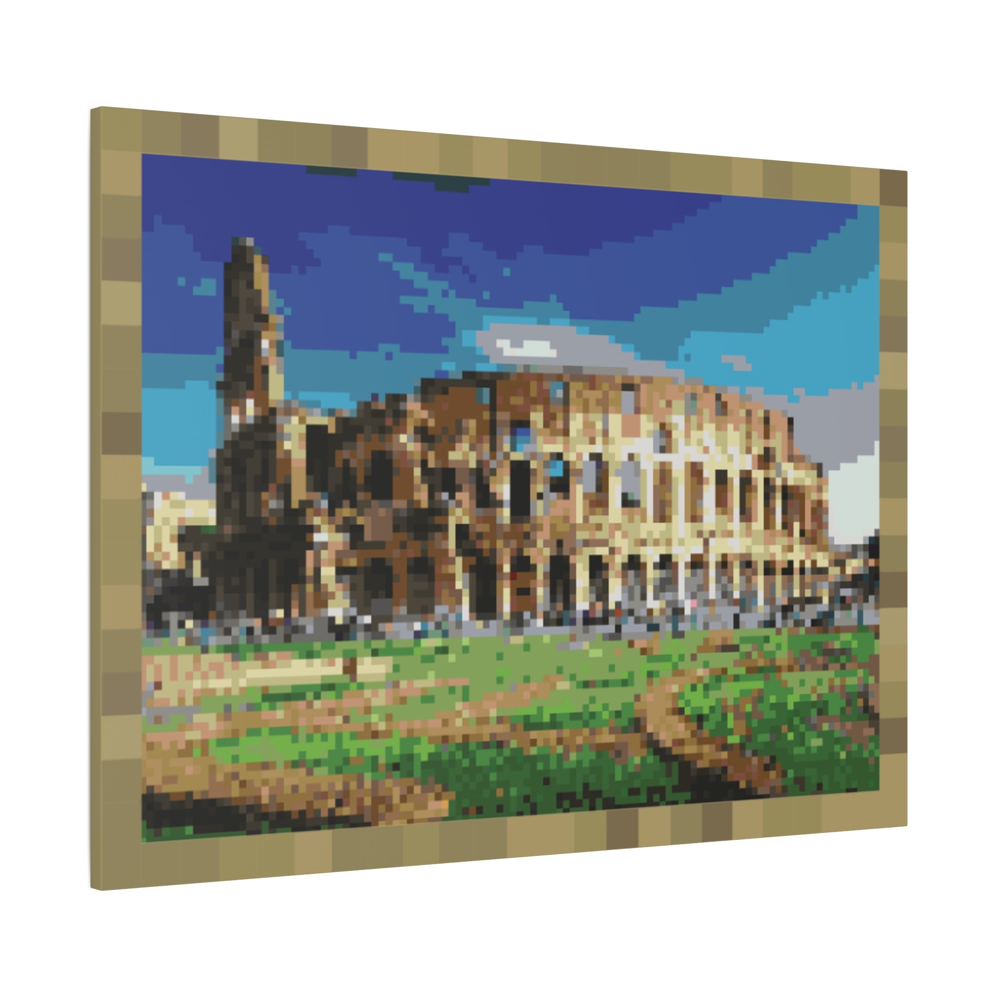 Colosseum Pixel-Style Matte Canvas Print