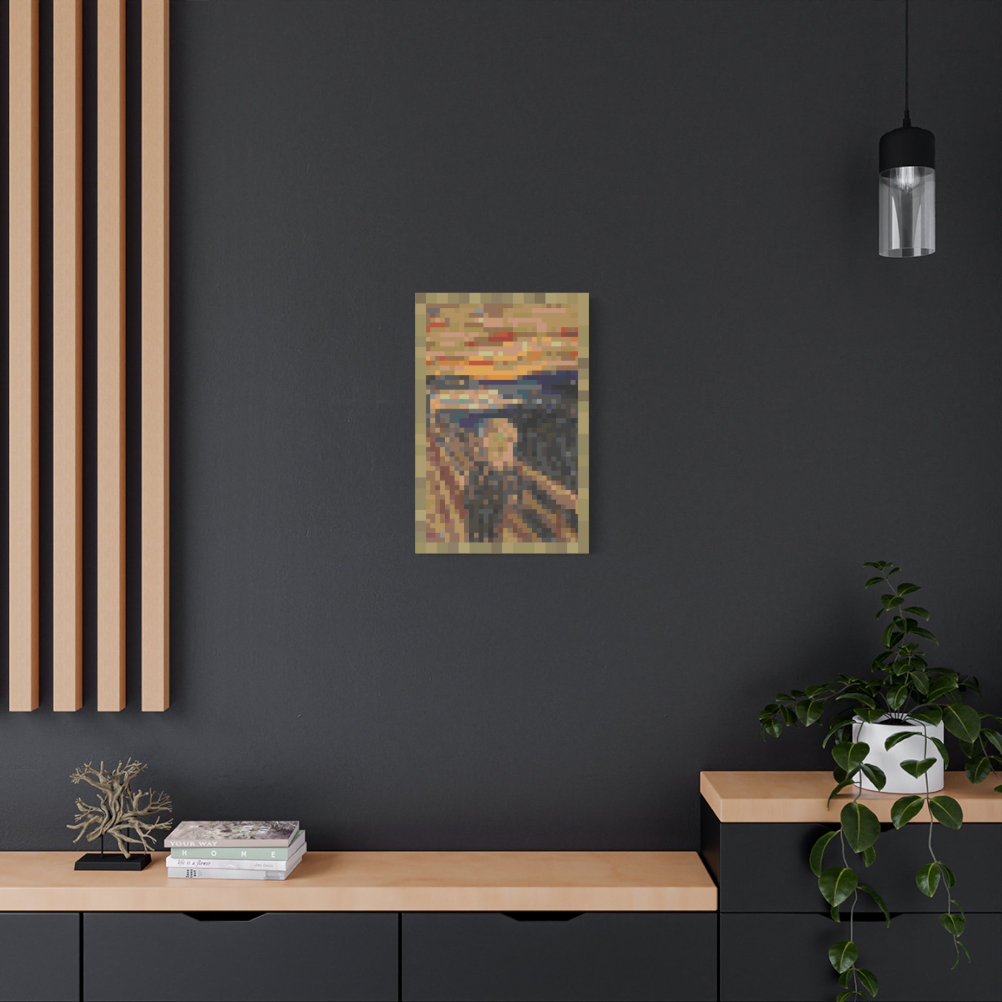 The Scream Pixel-Style Matte Canvas Print