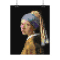 Girl with a Pearl Earring Pixel-Style Rolled Art Print