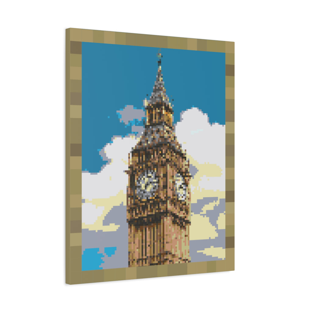 Big Ben Pixel-Style Matte Canvas Print