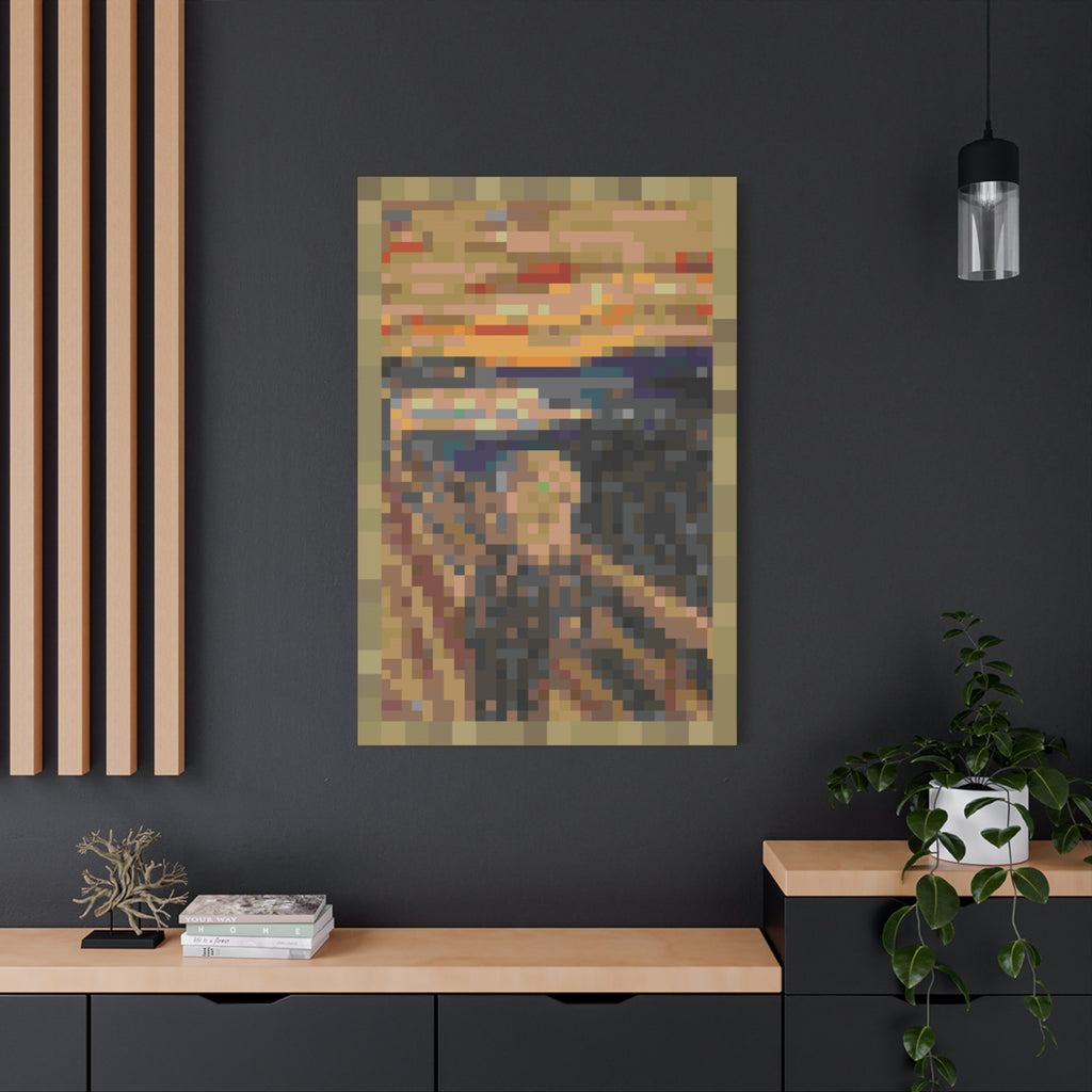 The Scream Pixel-Style Matte Canvas Print