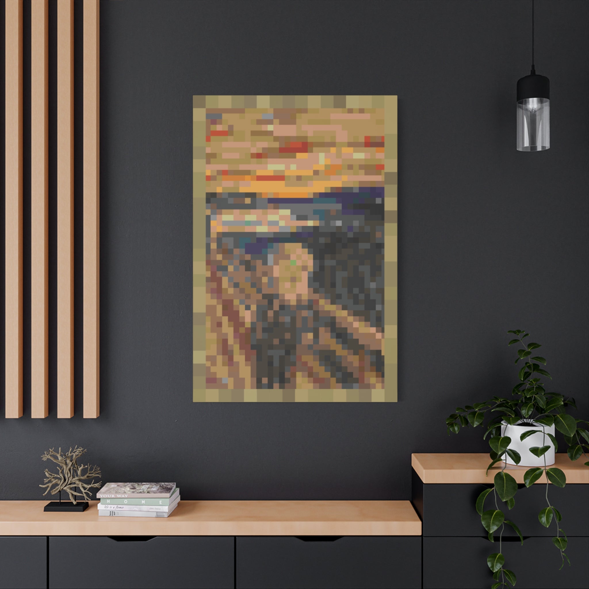 The Scream Pixel-Style Matte Canvas Print