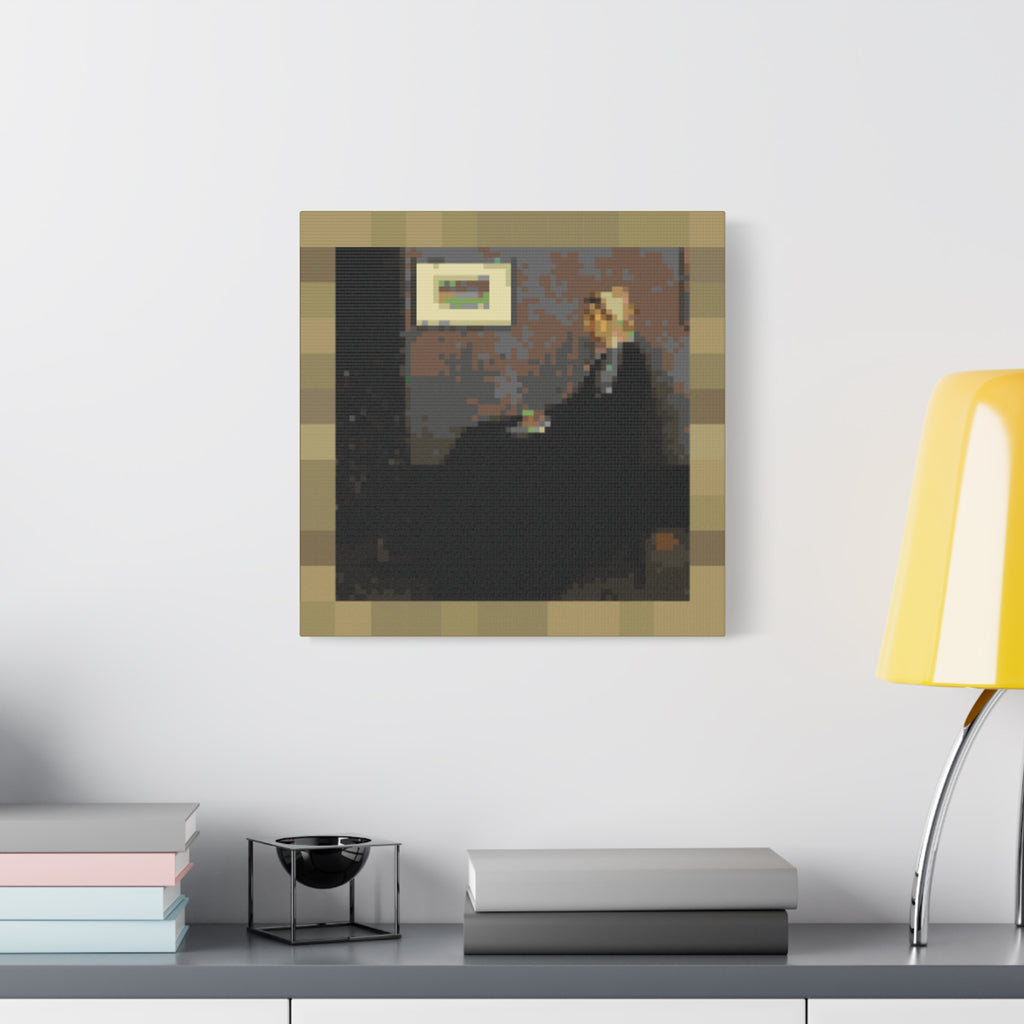 Whistler's Mother Pixel-Style Matte Canvas Print
