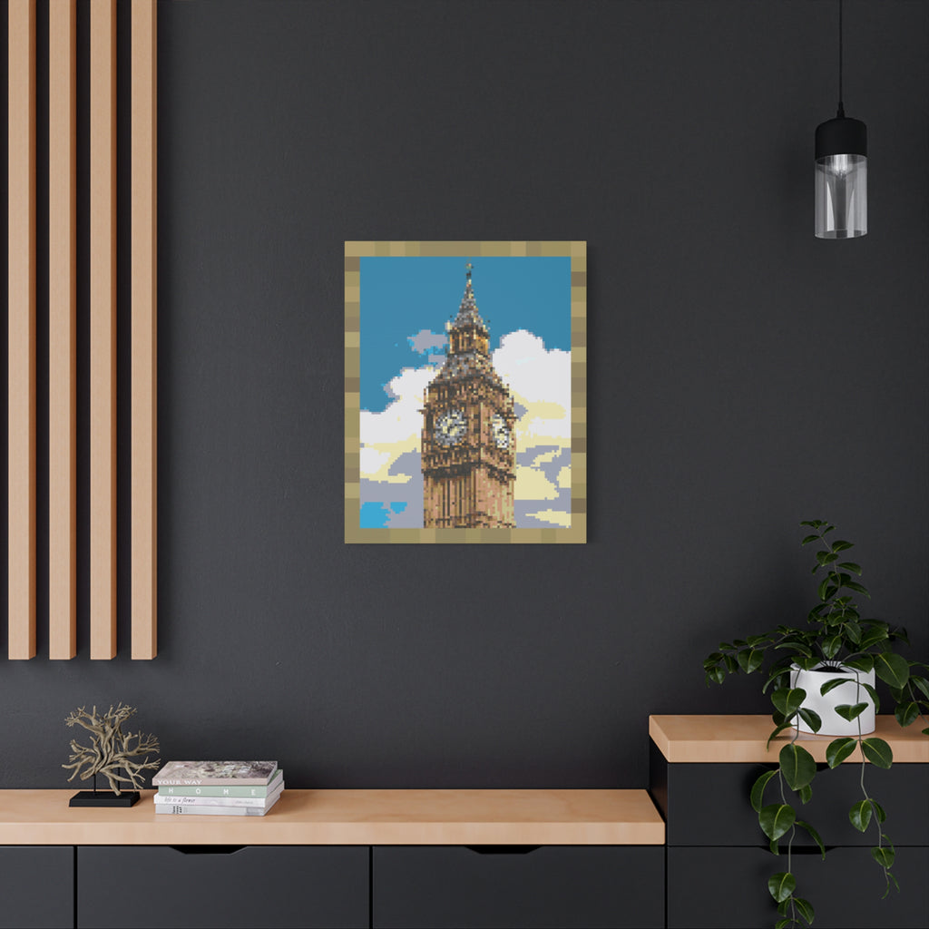 Big Ben Pixel-Style Matte Canvas Print