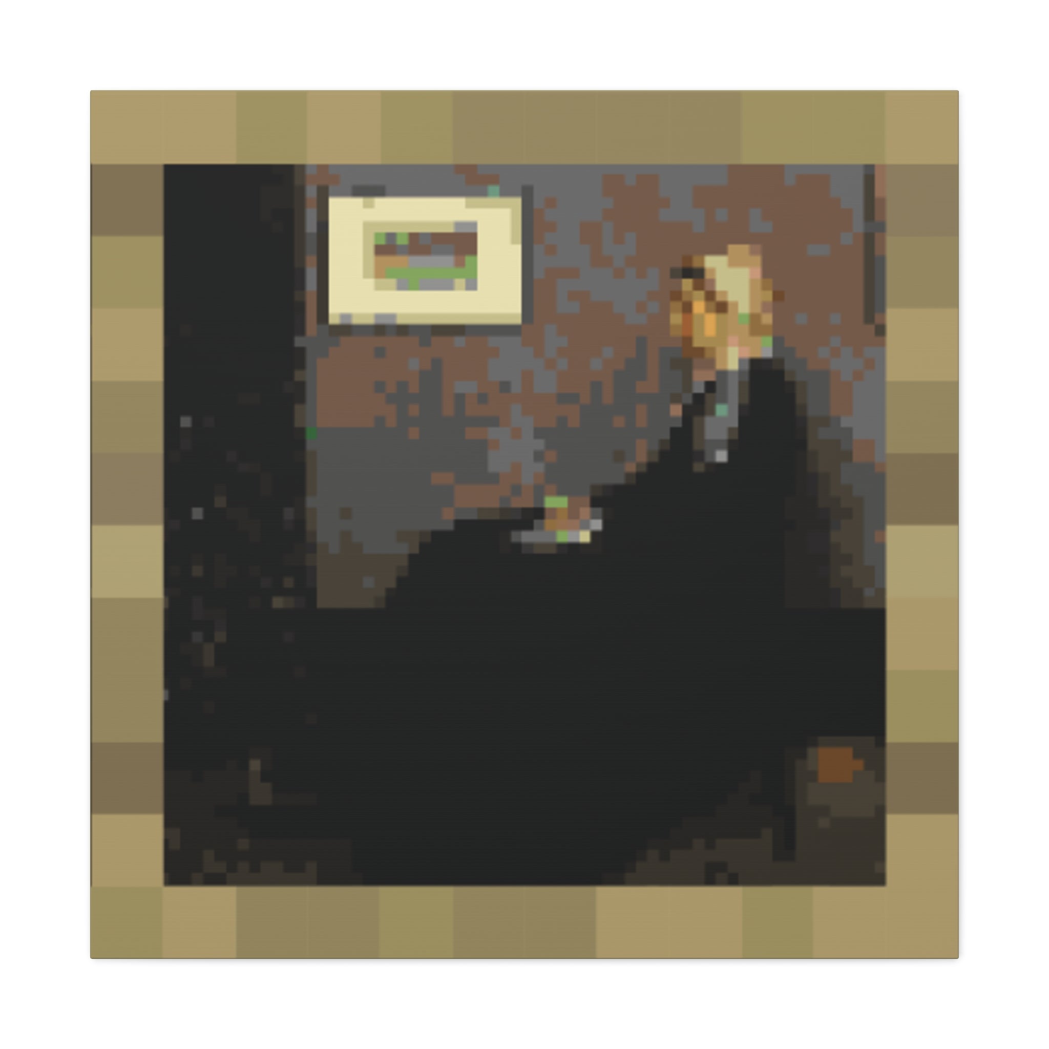 Whistler's Mother Pixel-Style Matte Canvas Print