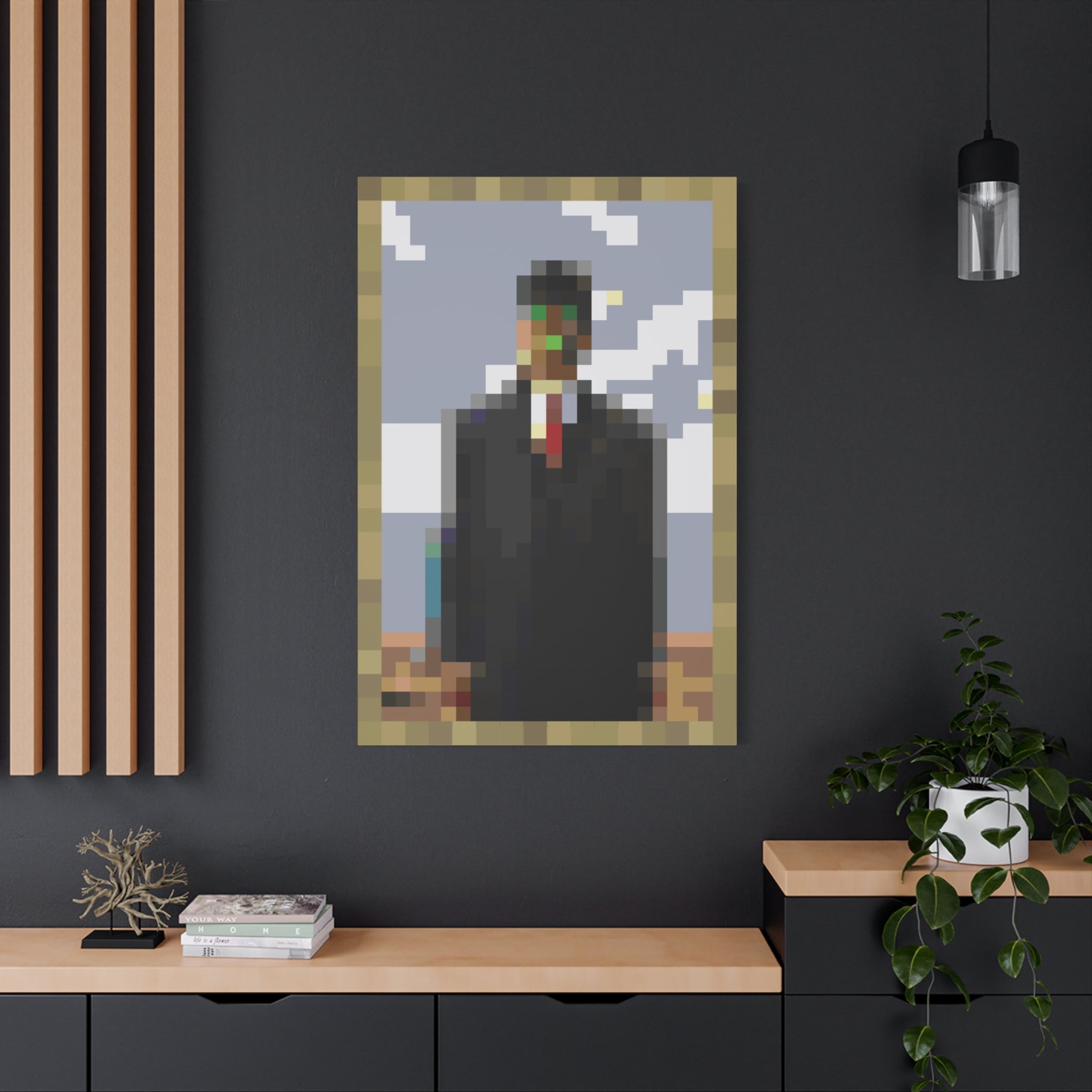 The Son of Man Pixel-Style Matte Canvas Print