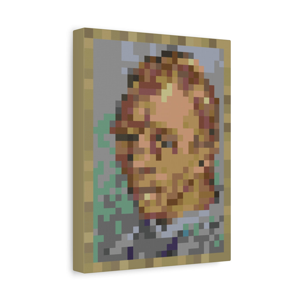 L'artiste Sans Barbe Pixel-Style Matte Canvas Print