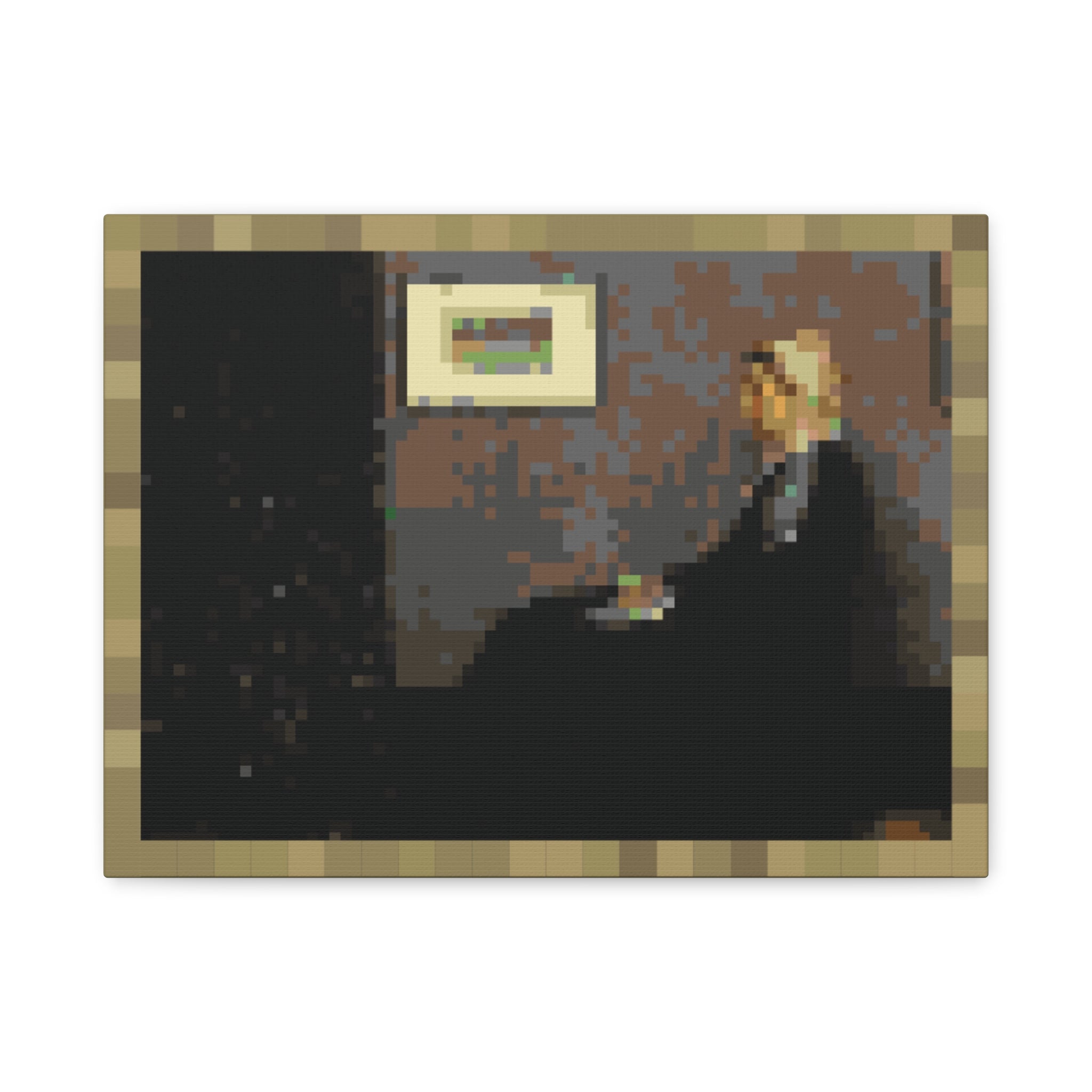 Whistler's Mother Pixel-Style Matte Canvas Print