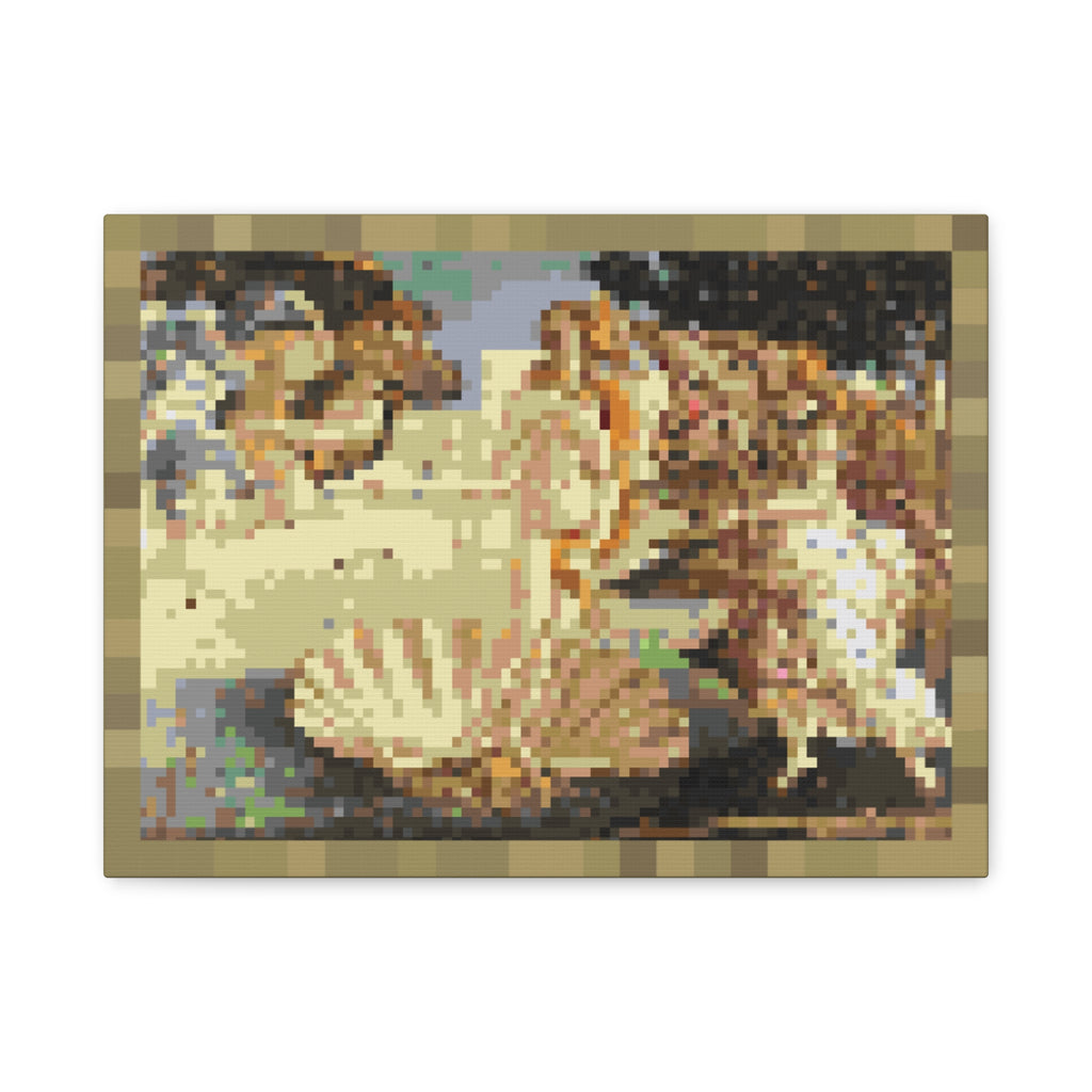 The Birth of Venus Pixel-Style Matte Canvas Print
