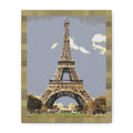 Eiffel Tower Pixel-Style Matte Canvas Print
