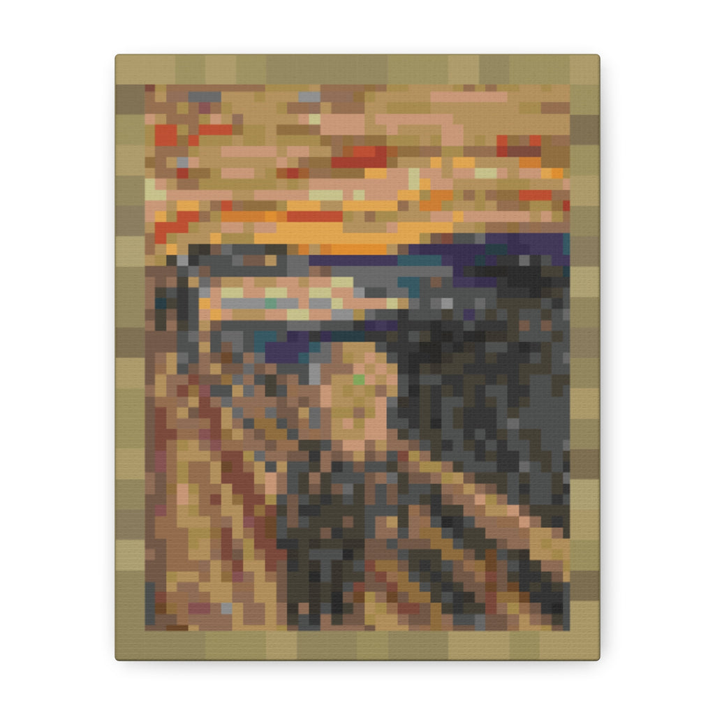 The Scream Pixel-Style Matte Canvas Print
