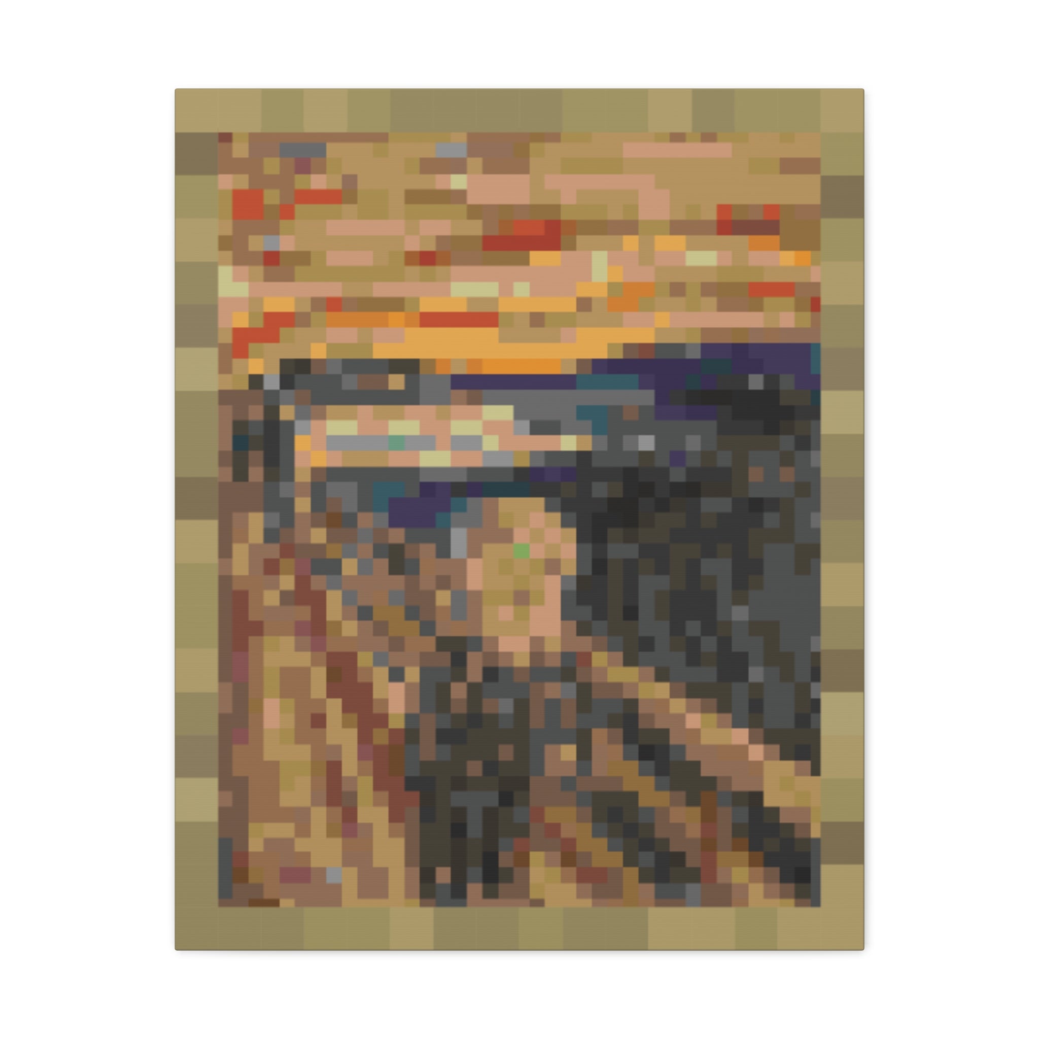 The Scream Pixel-Style Matte Canvas Print