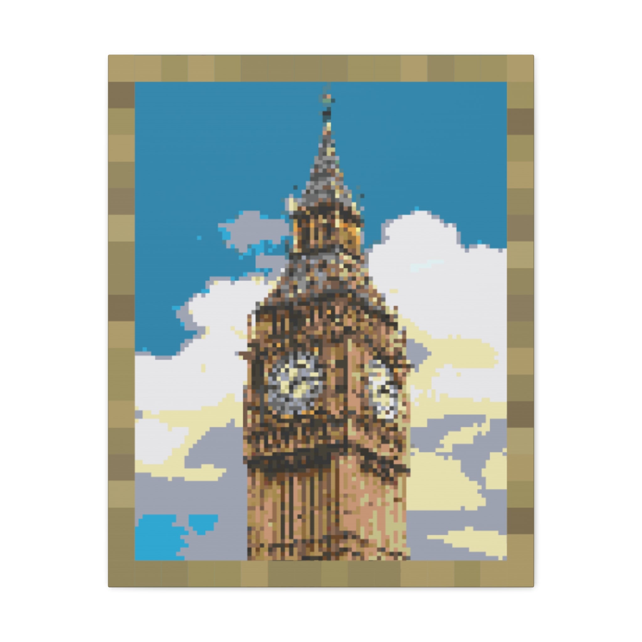Big Ben Pixel-Style Matte Canvas Print