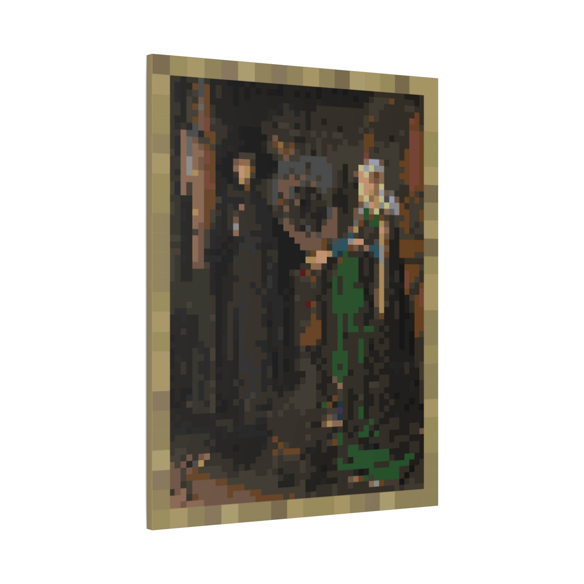 The Arnolfini Portrait Pixel-Style Matte Canvas Print