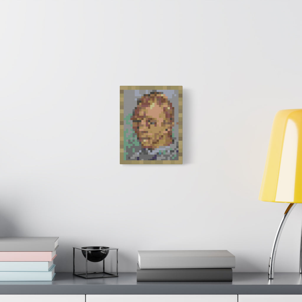 L'artiste Sans Barbe Pixel-Style Matte Canvas Print