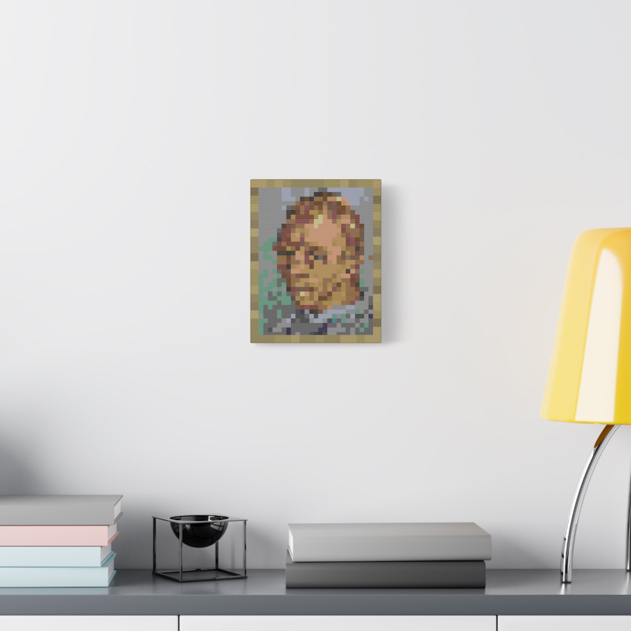 L'artiste Sans Barbe Pixel-Style Matte Canvas Print