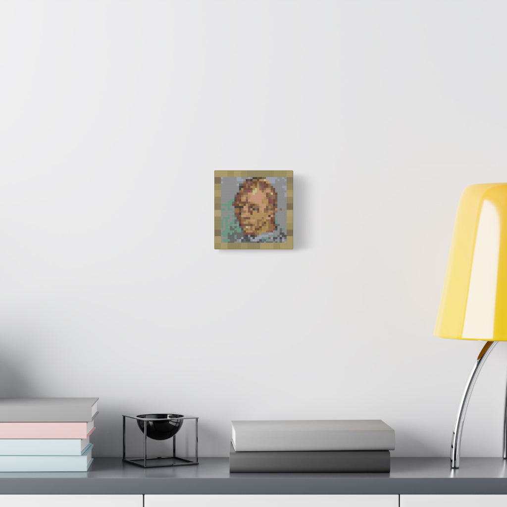 L'artiste Sans Barbe Pixel-Style Matte Canvas Print