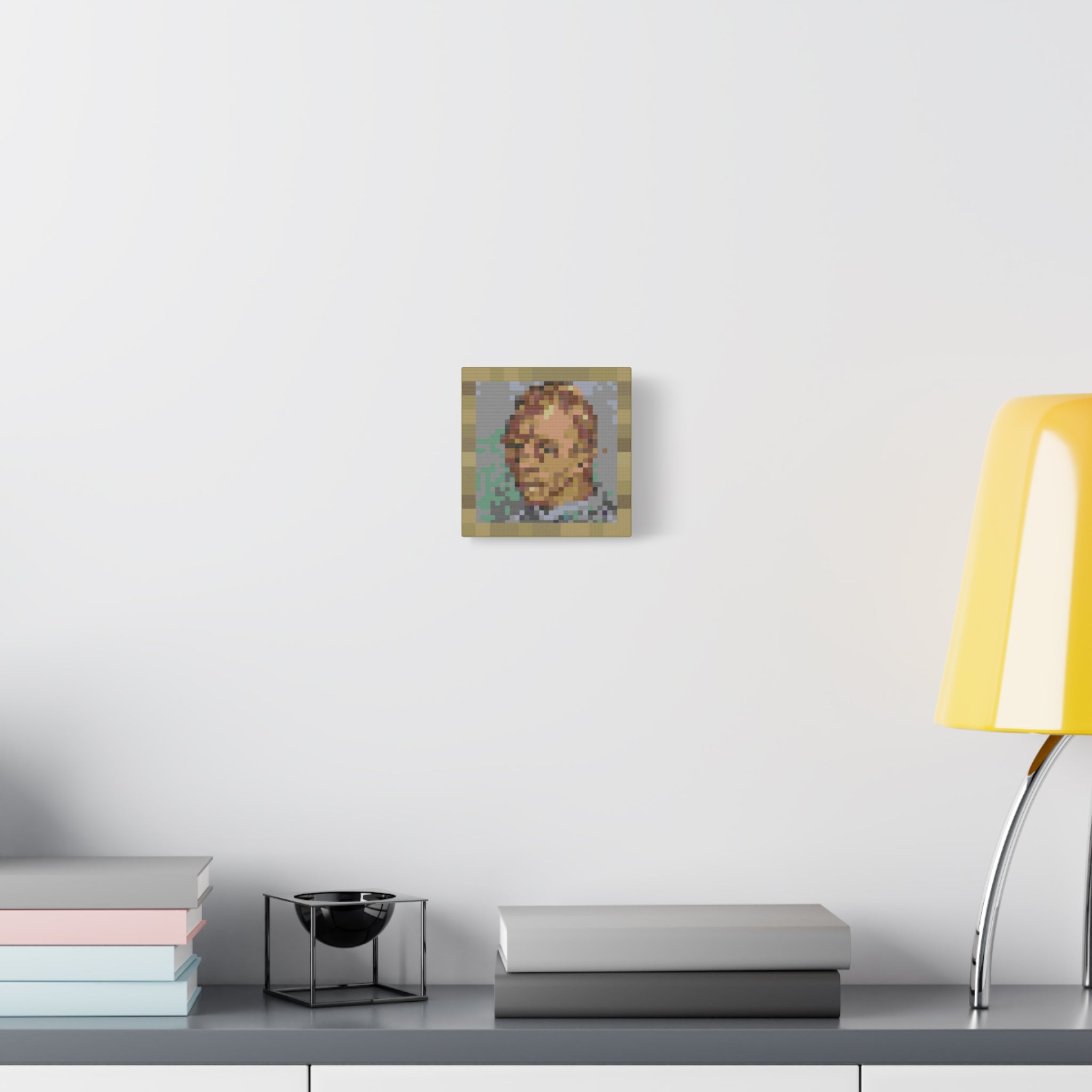 L'artiste Sans Barbe Pixel-Style Matte Canvas Print