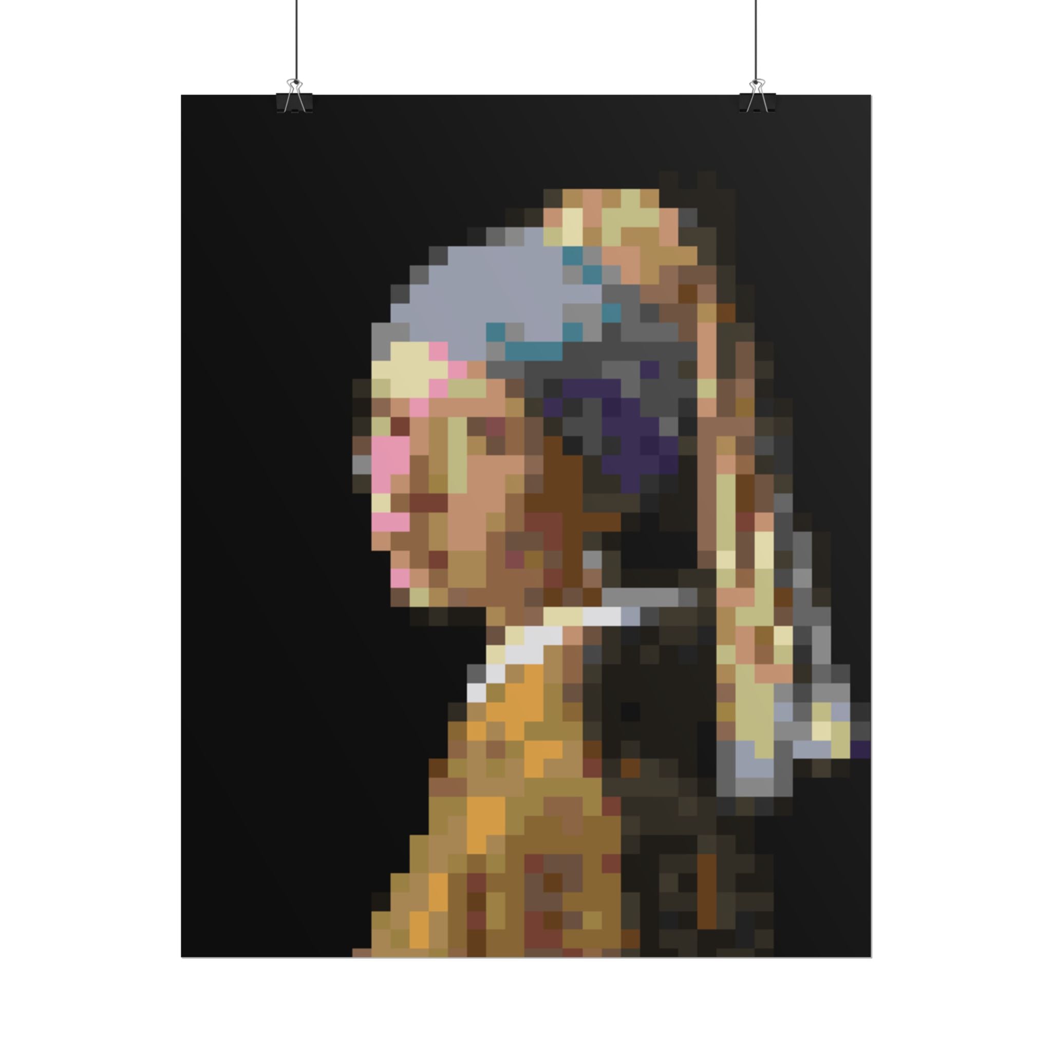 Girl with a Pearl Earring Pixel-Style Rolled Art Print