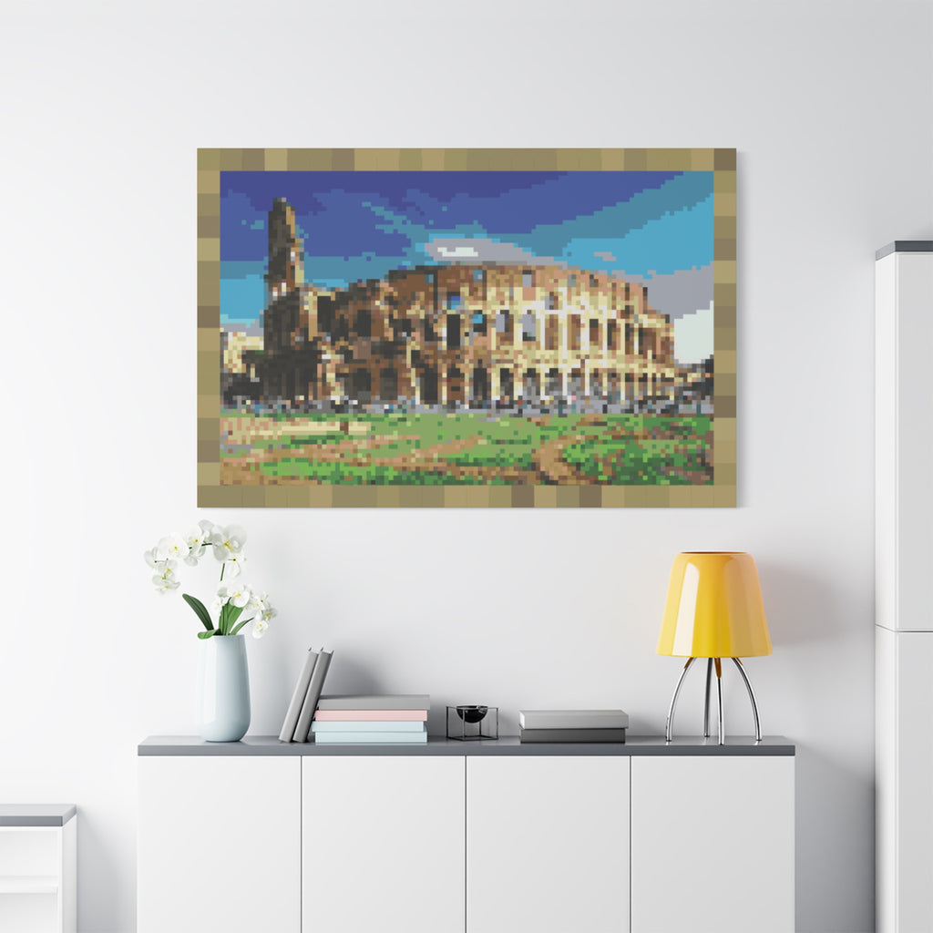 Colosseum Pixel-Style Matte Canvas Print