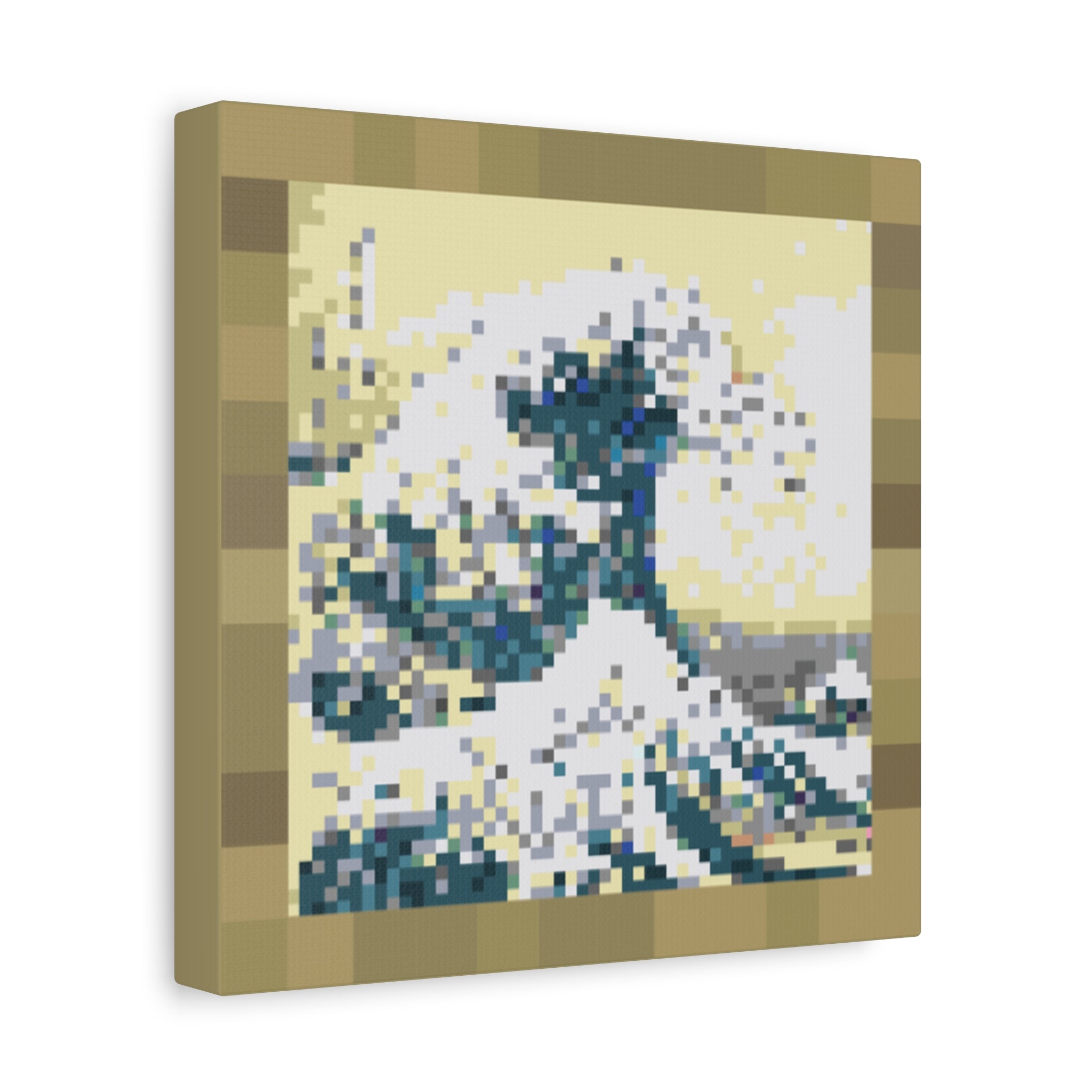 The Great Wave Pixel-Style Matte Canvas Print