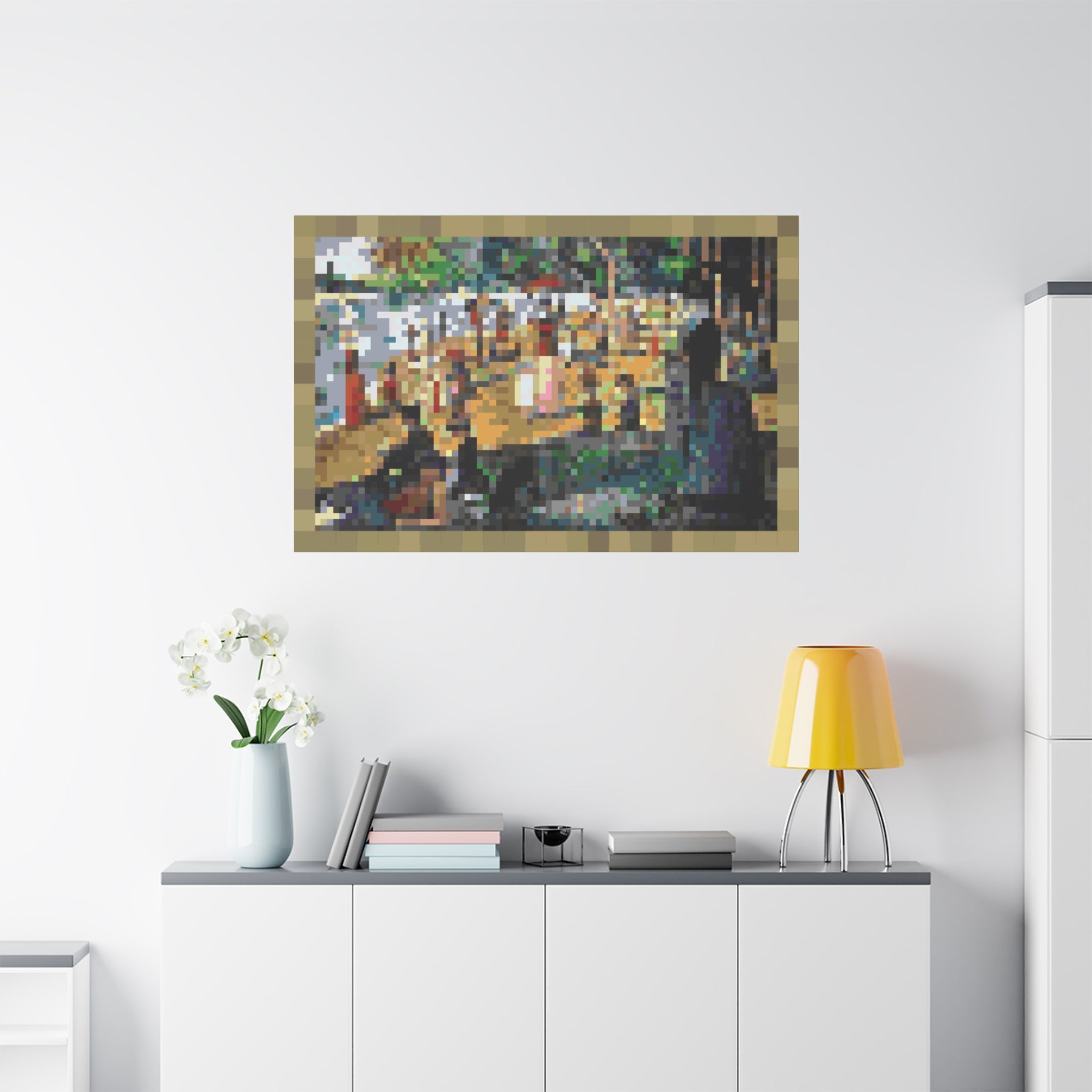Sunday Afternoon on the Island Pixel-Style Matte Canvas Print