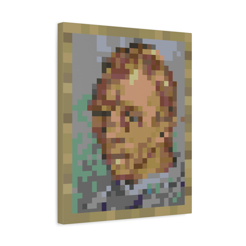 L'artiste Sans Barbe Pixel-Style Matte Canvas Print