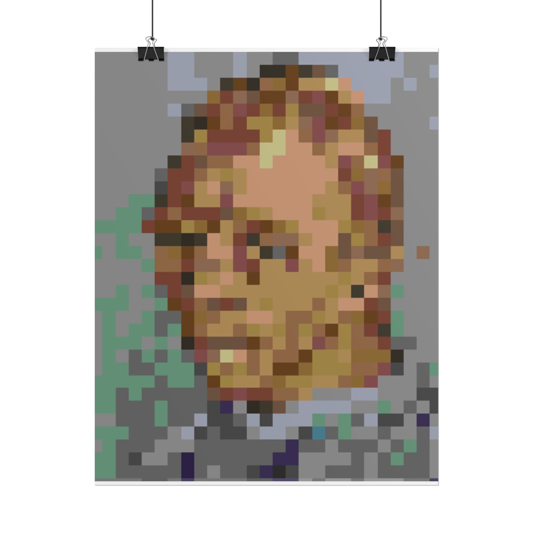 L'artiste Sans Barbe Pixel-Style Rolled Art Print