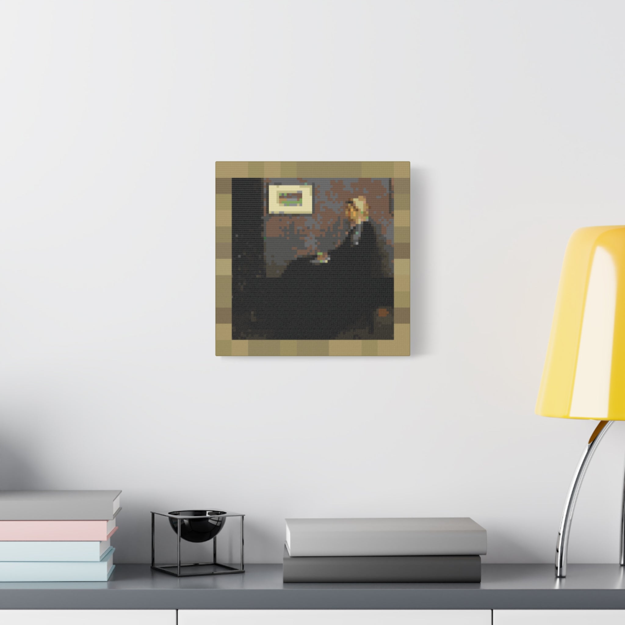 Whistler's Mother Pixel-Style Matte Canvas Print