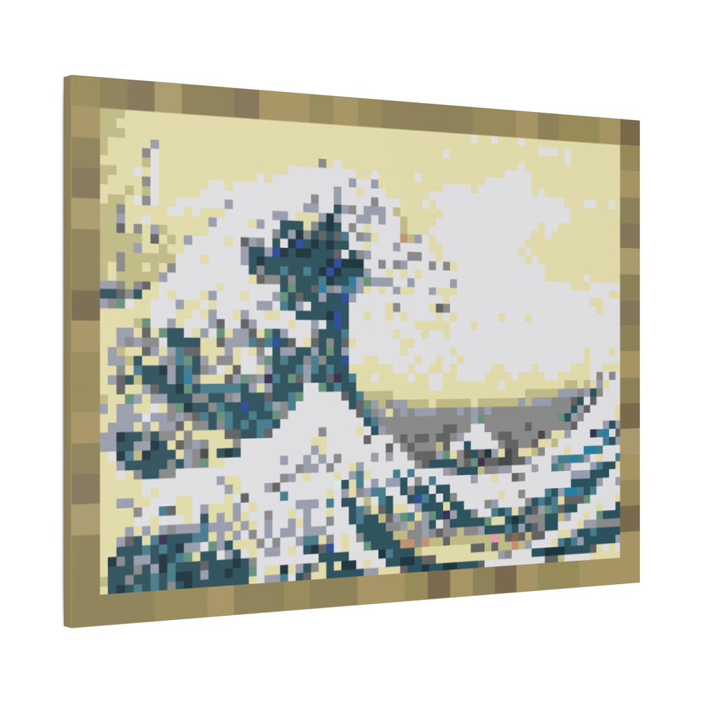 The Great Wave Pixel-Style Matte Canvas Print