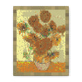 Sunflowers Pixel-Style Matte Canvas Print